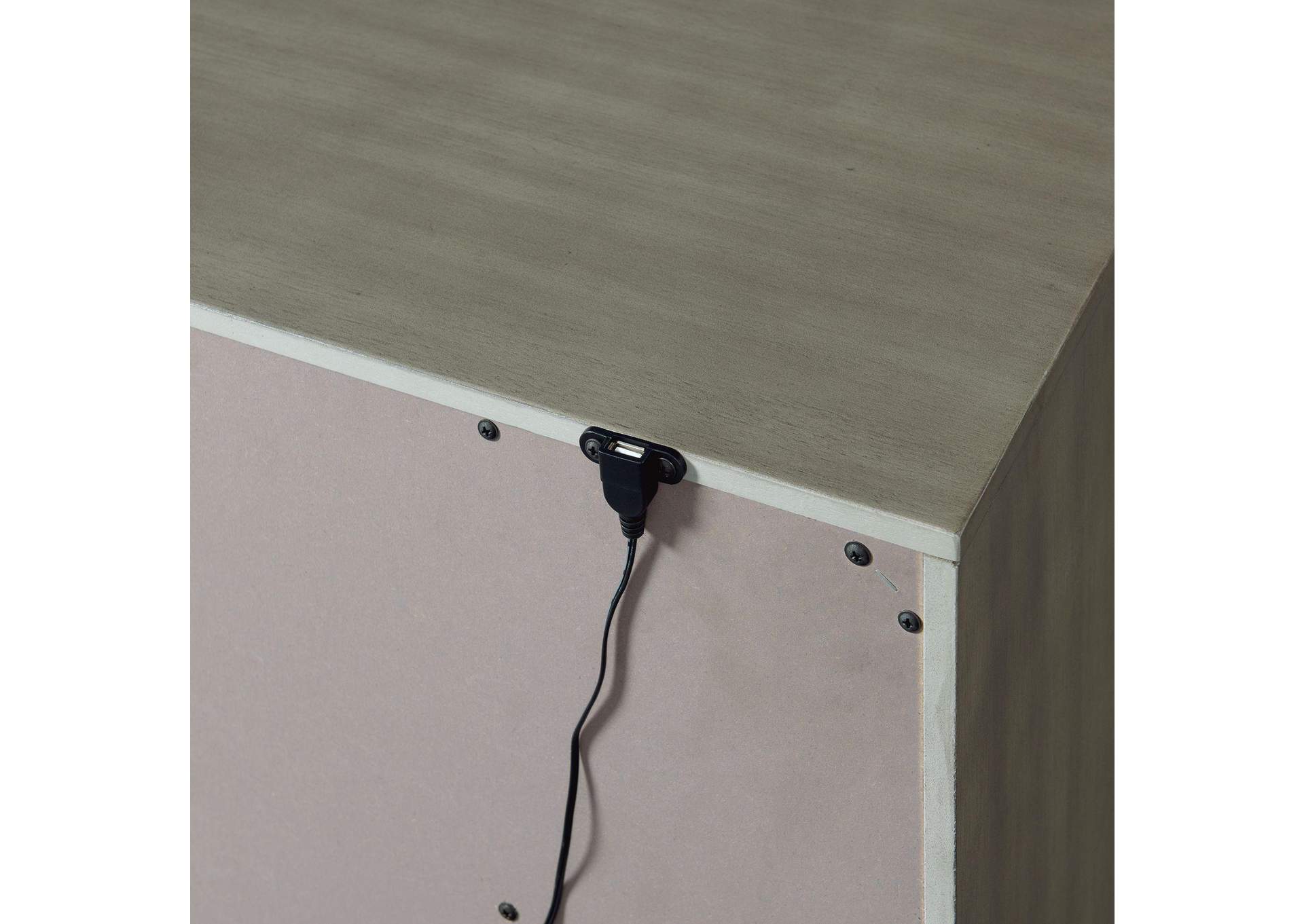 Zig Nightstand With USB Grey image 3