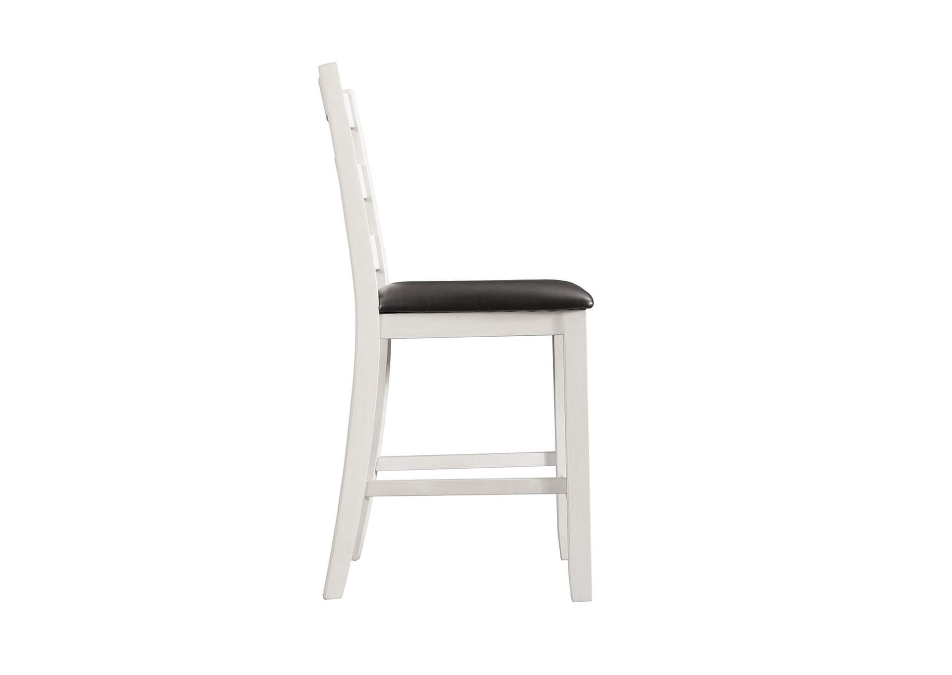 Martin Counter Side Chair With Black Pu - White Finish 2 Per Carton image 8