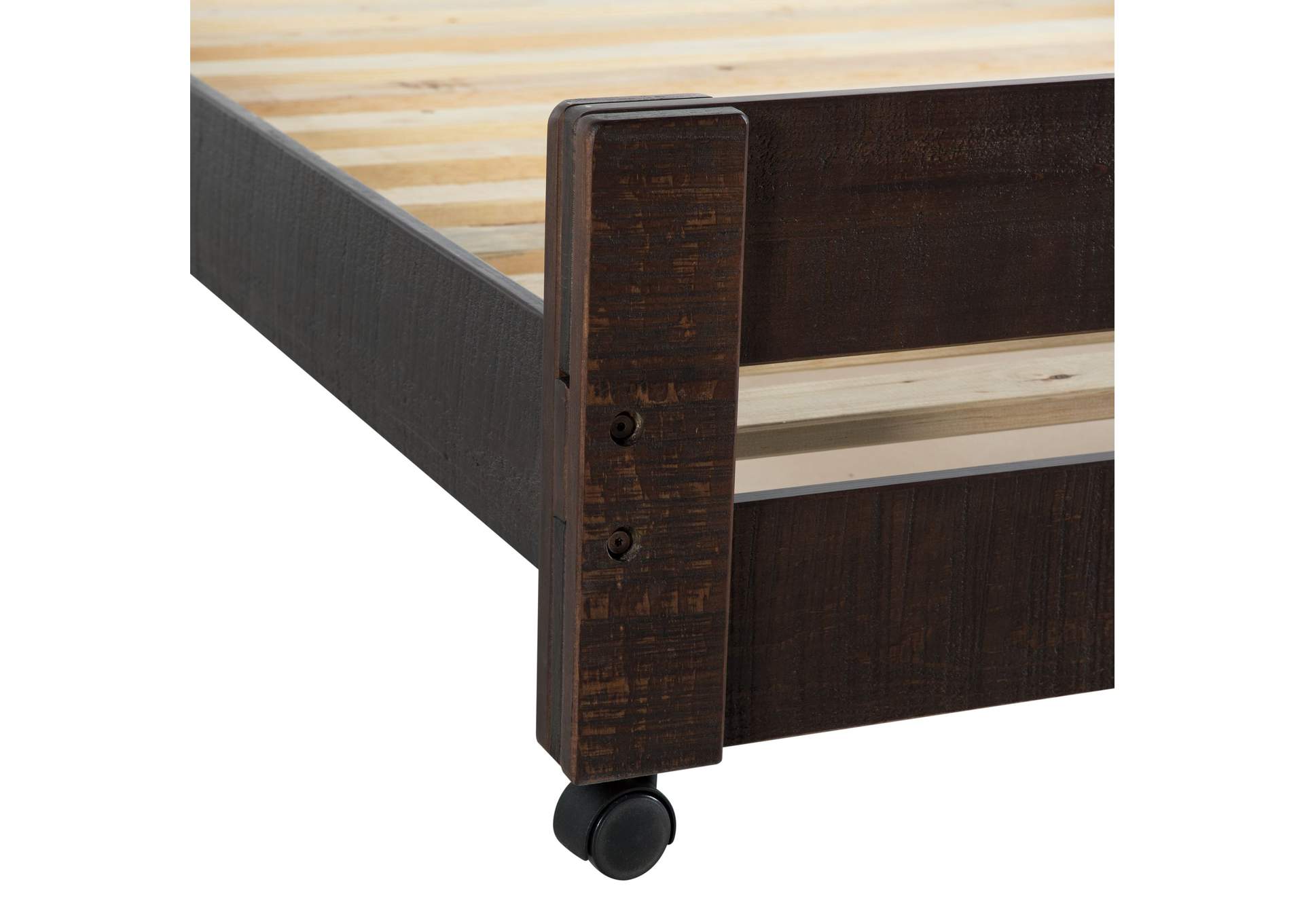 Vista Brown Twin Over Full Basic Loft Bed With Desk
