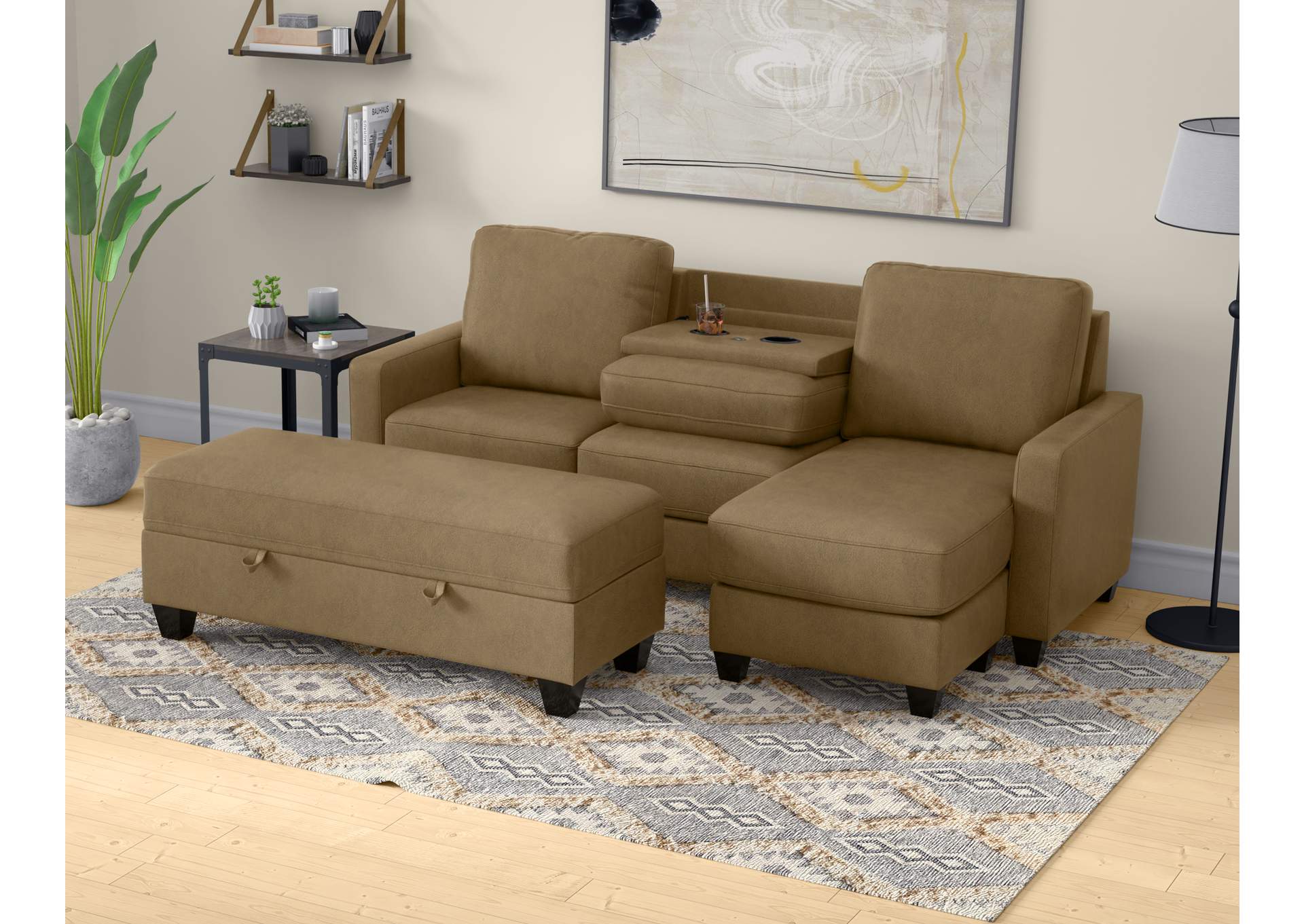 reconfigurable chaise sectional image 4