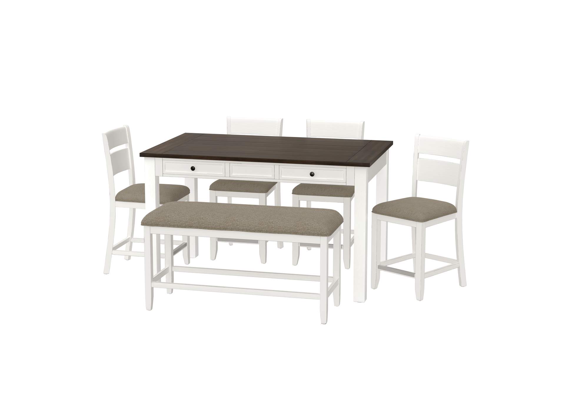 6 piece gathering height table set image 1