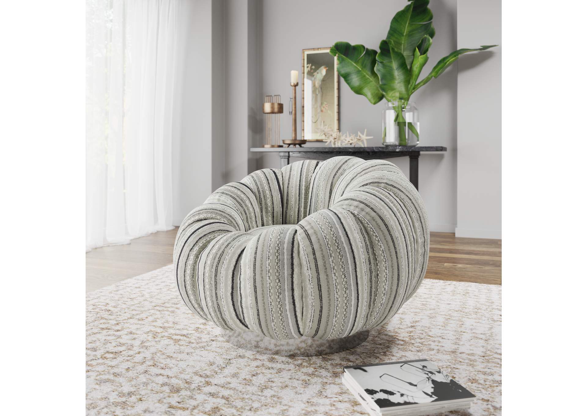 pumpkin swivel accent chair image 3