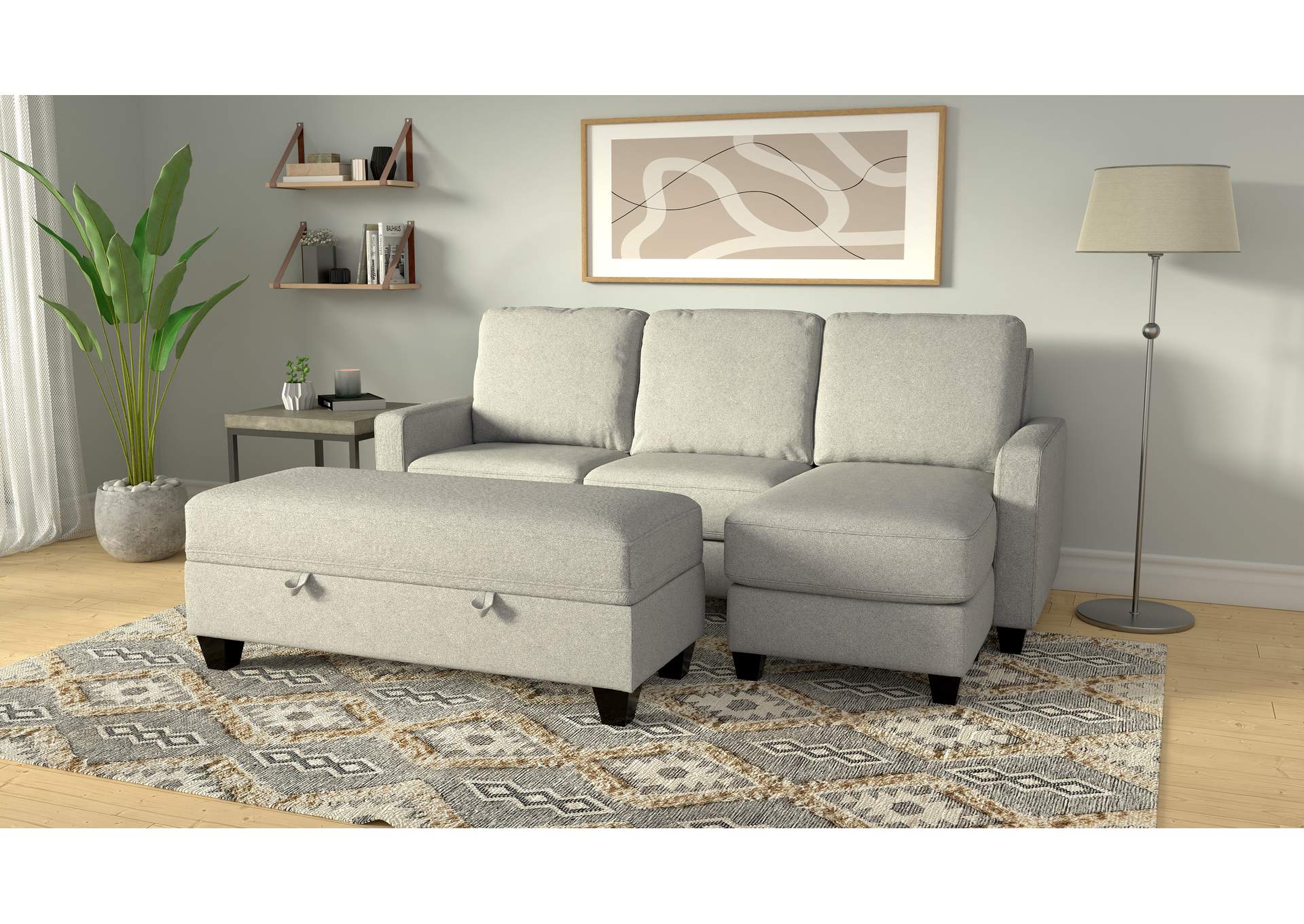 reconfigurable chaise sectional image 3