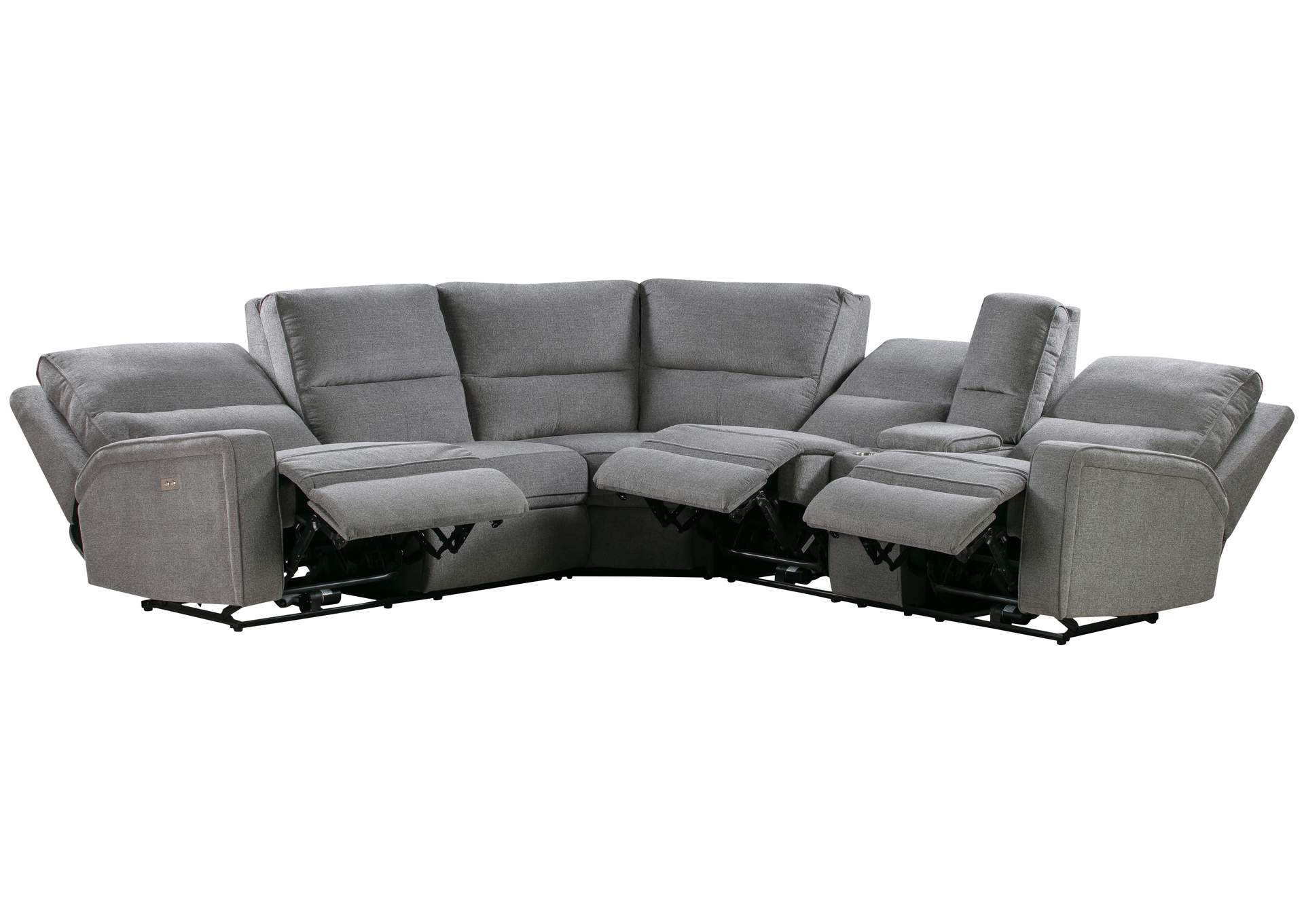 power 3-seat reclining sectional image 4