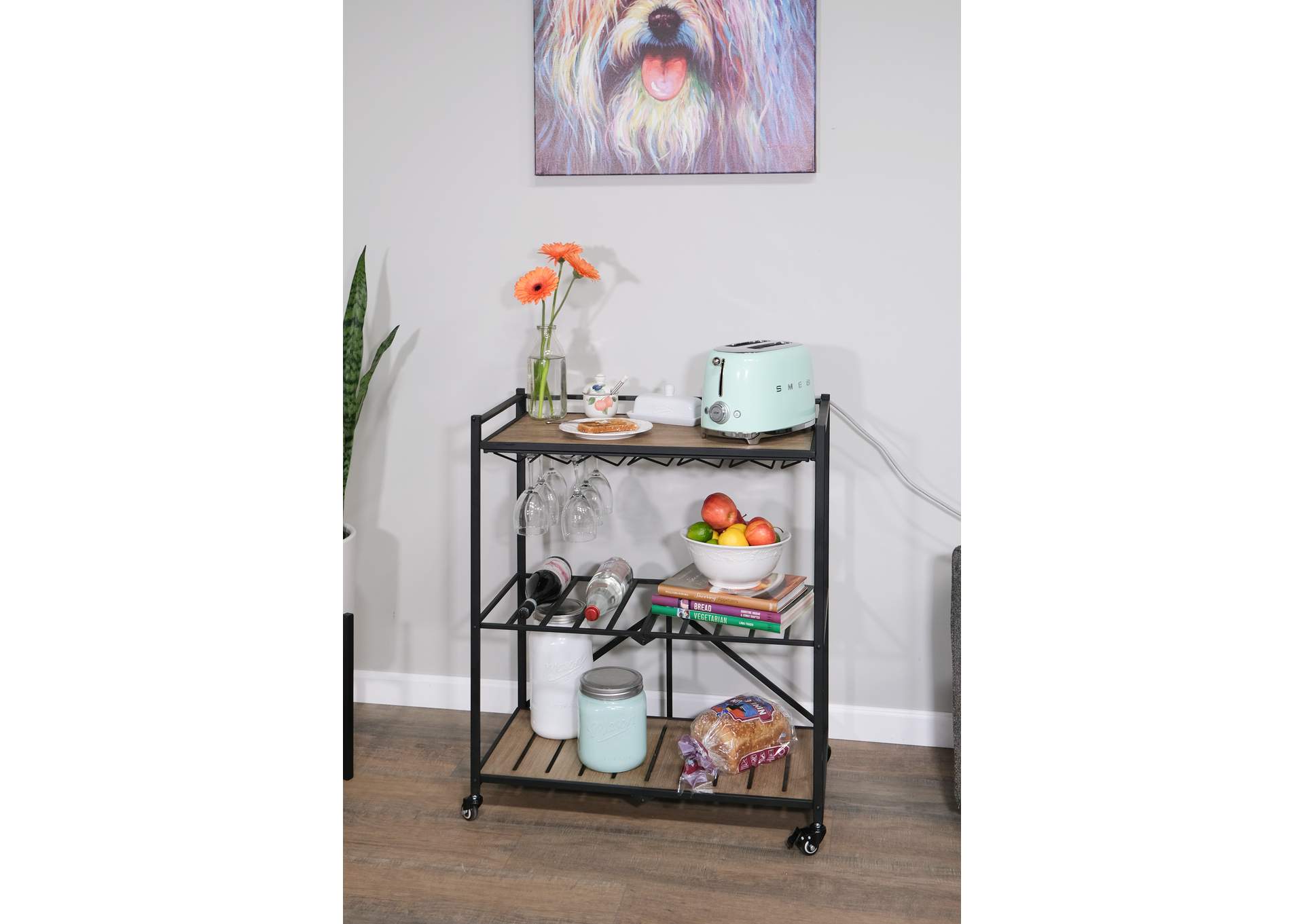 folding bar cart image 4