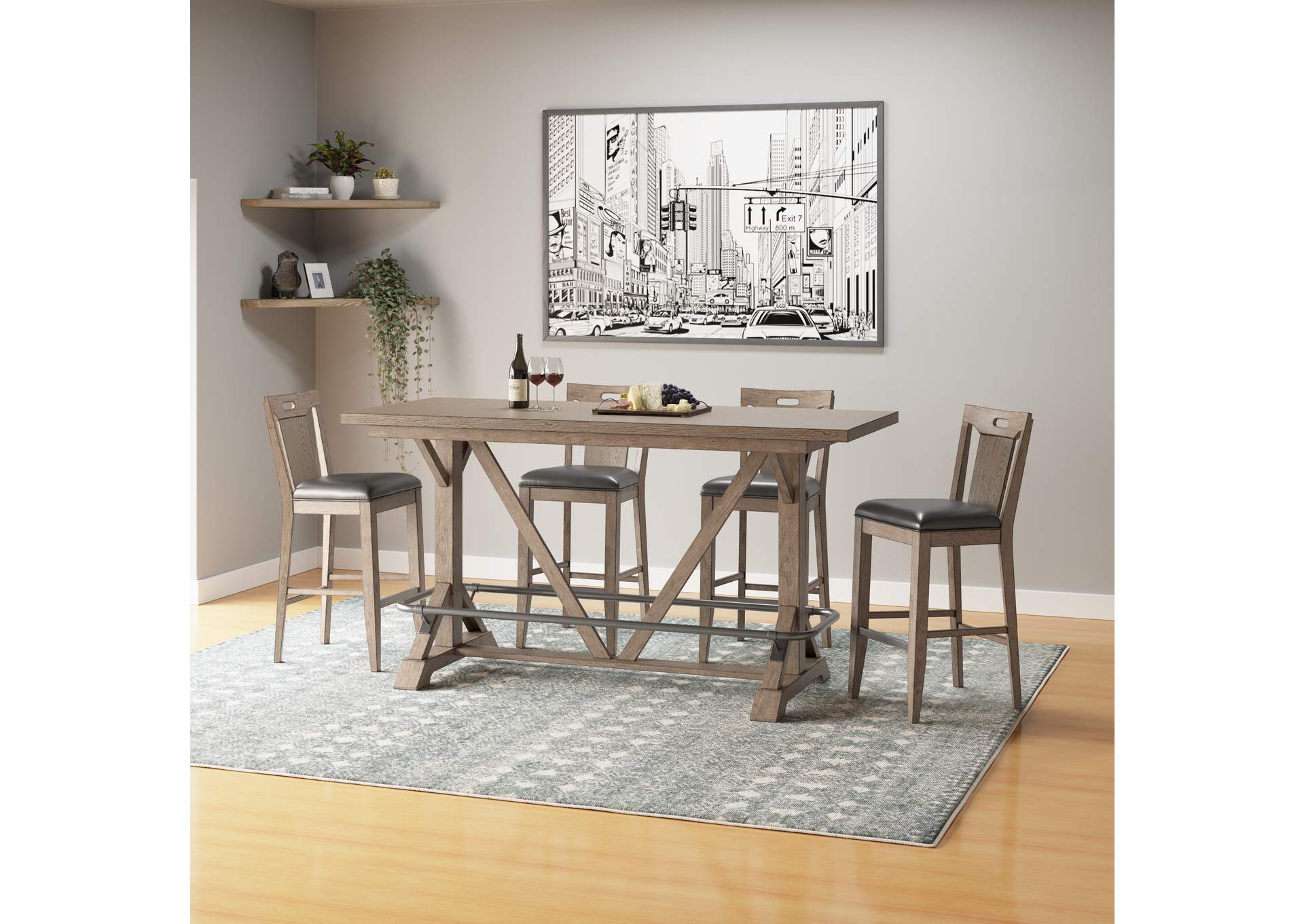 bar height trestle table image 4