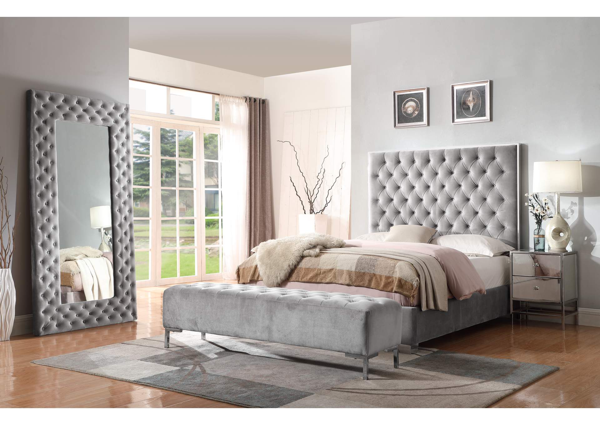 cal king upholstered bed image 3