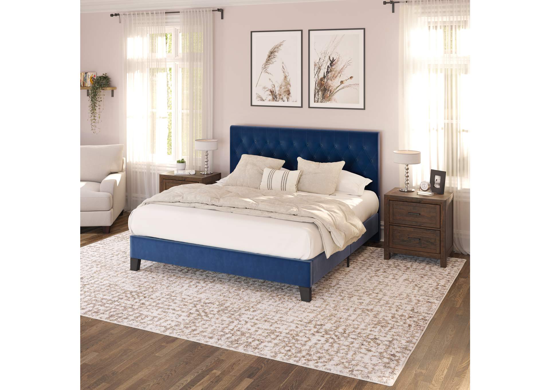 queen upholstered bed image 4