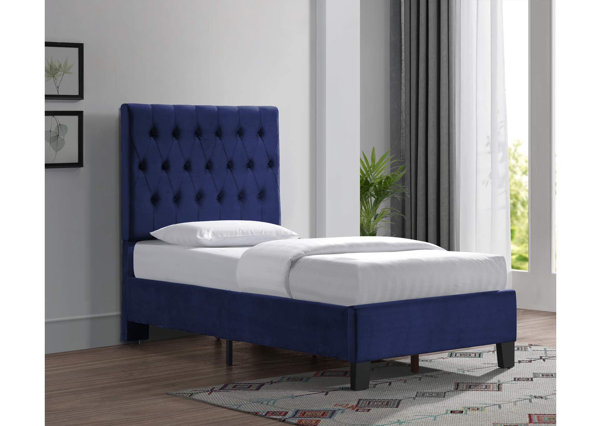 twin upholstered bed image 3