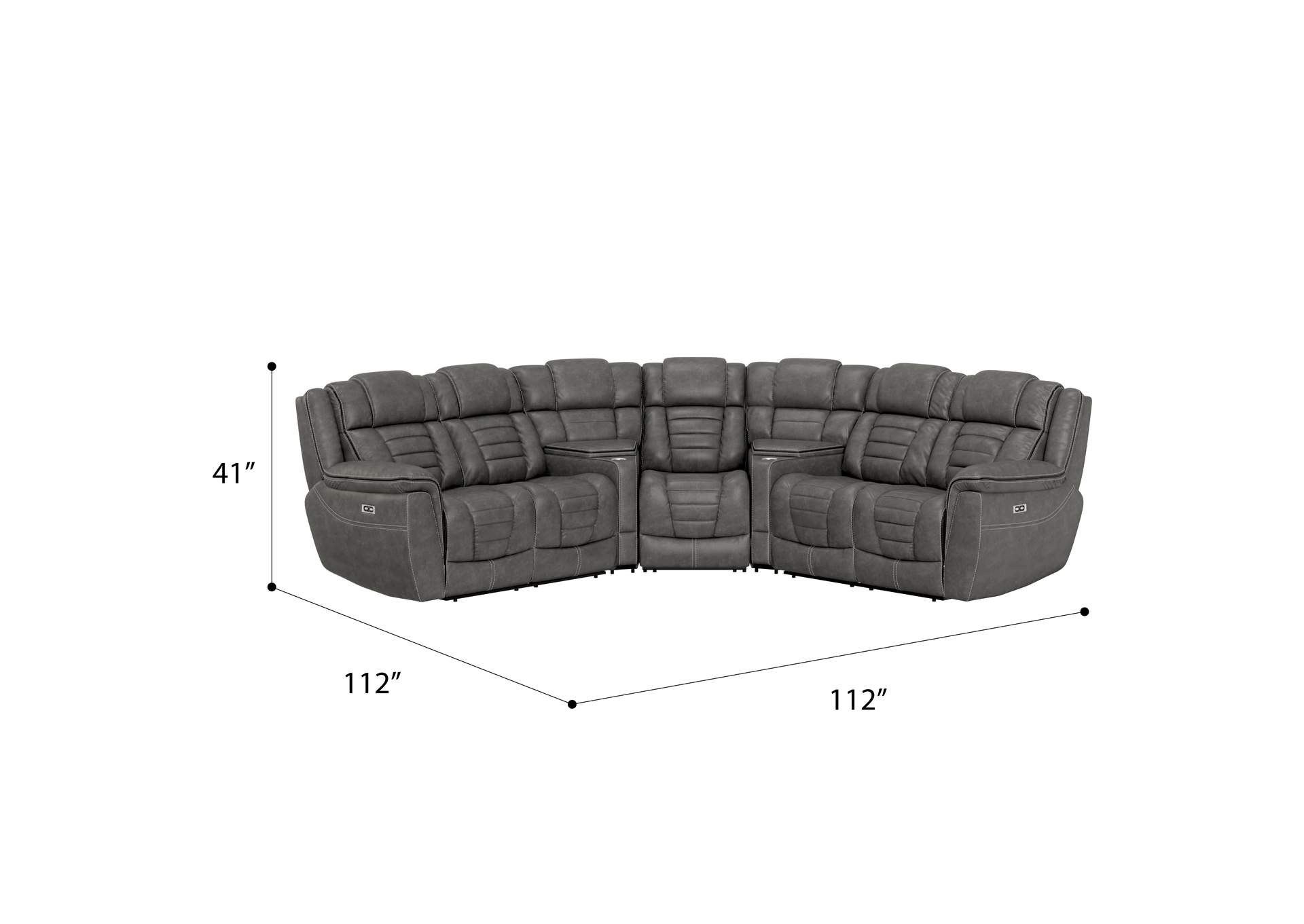 power reclining sectional image 8