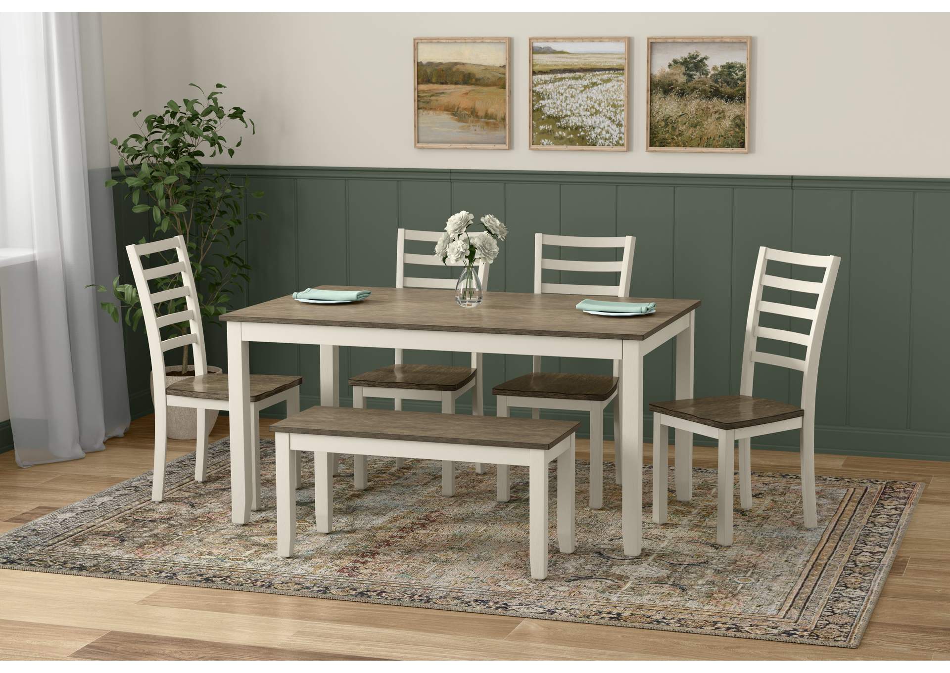 6 piece dining table set image 4