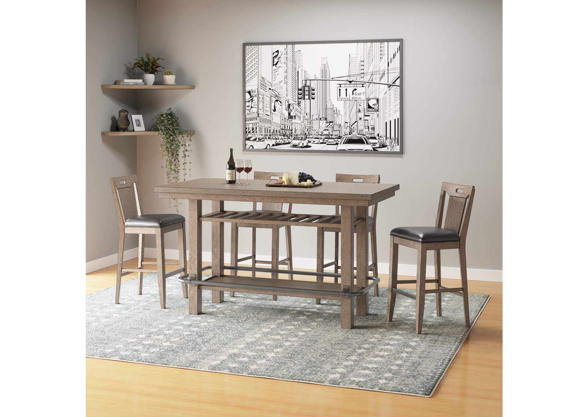 slat back bar stool image 3