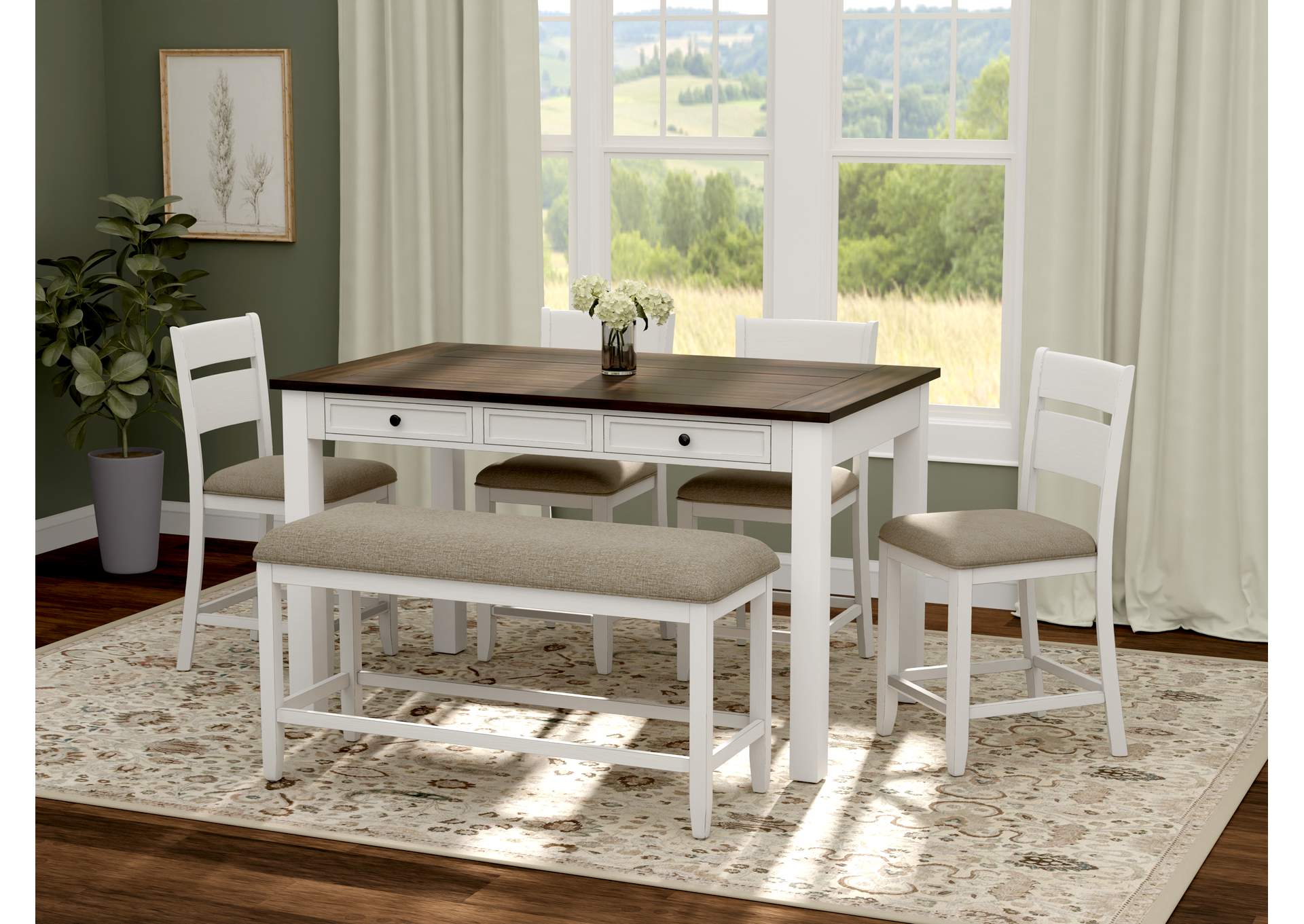 6 piece gathering height table set image 3