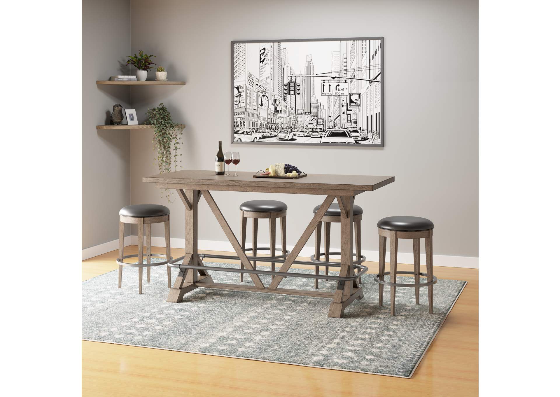 bar height trestle table image 3