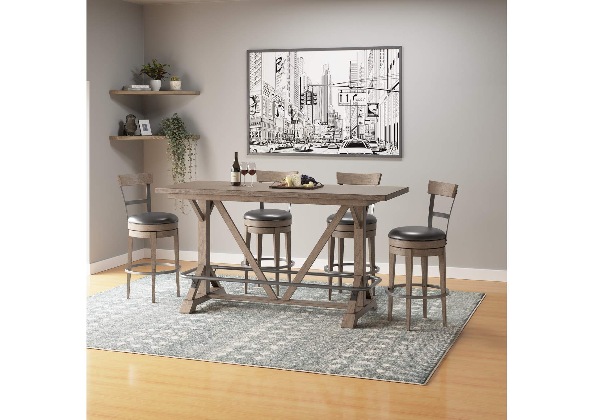 bar height trestle table image 5