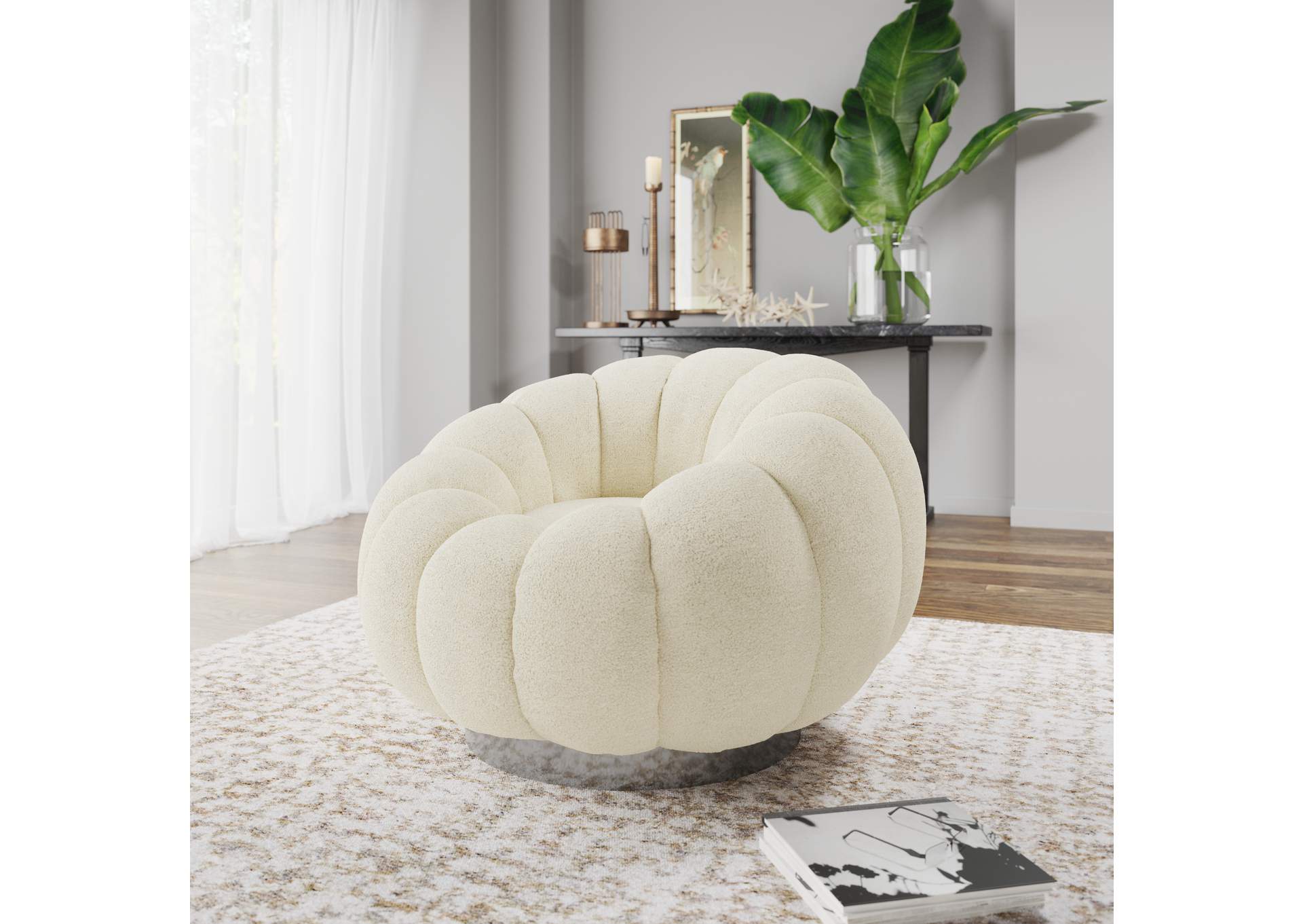 pumpkin swivel accent chair image 3
