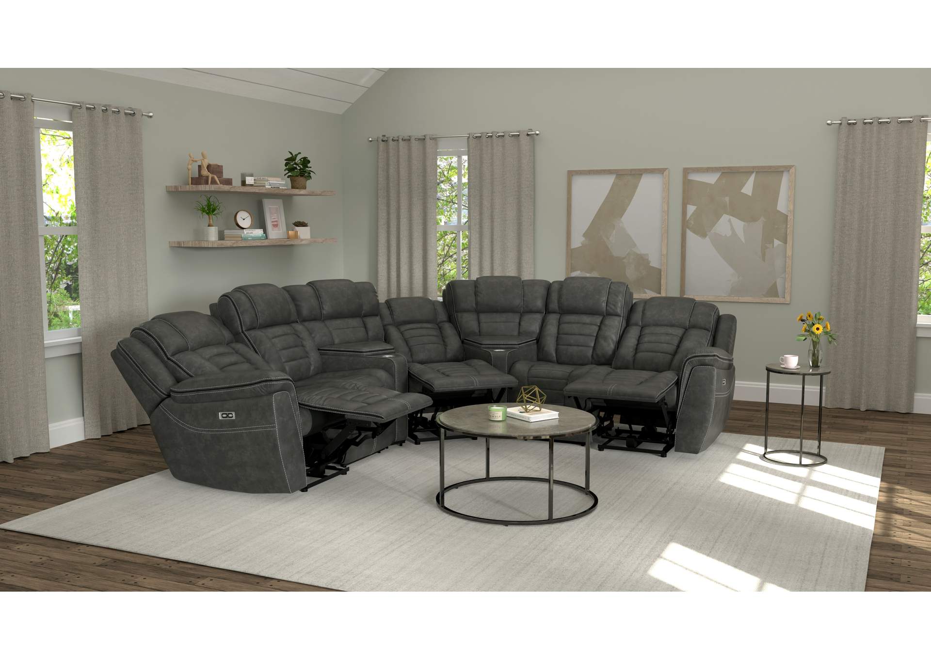 power reclining sectional image 4