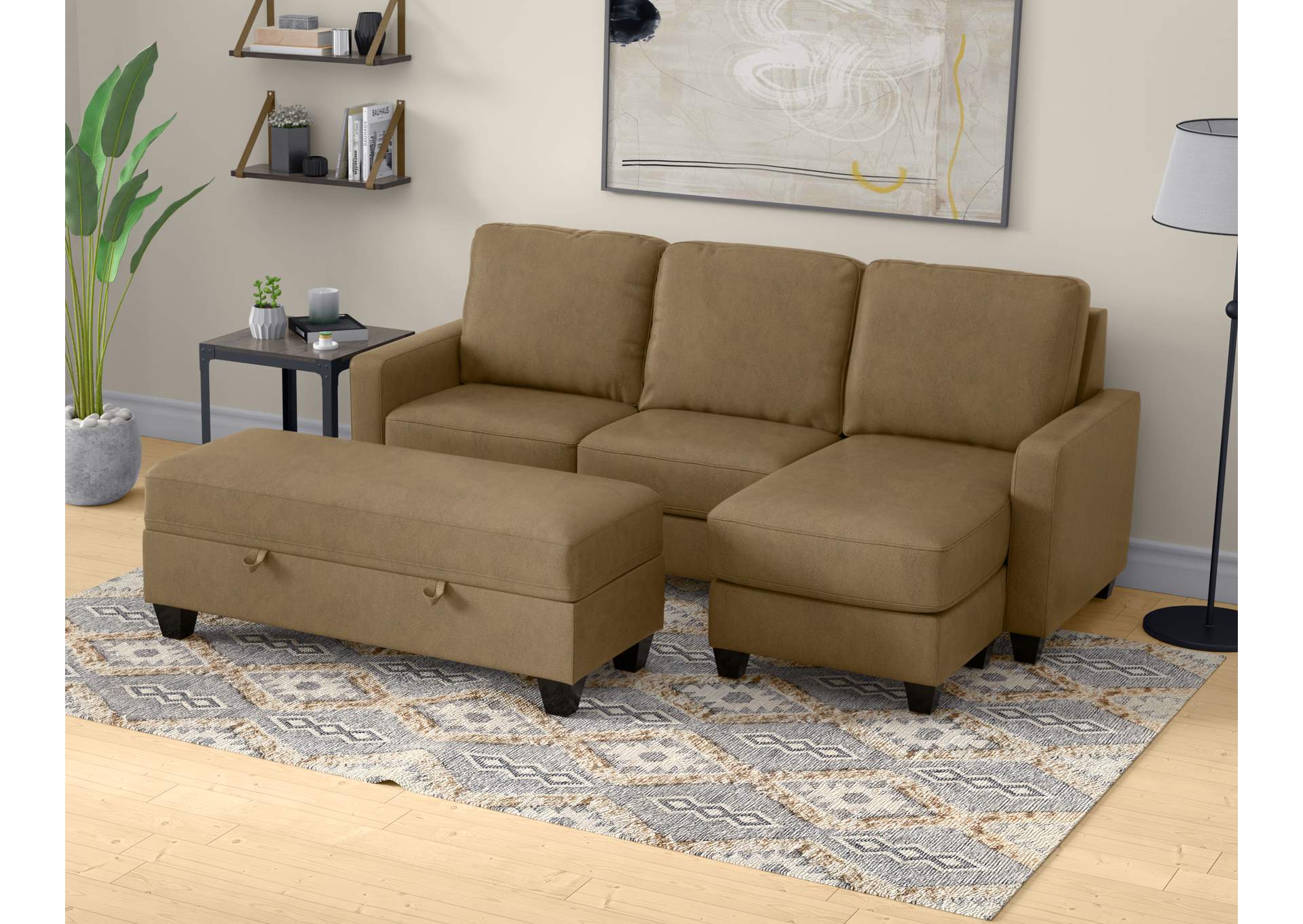 reconfigurable chaise sectional image 3