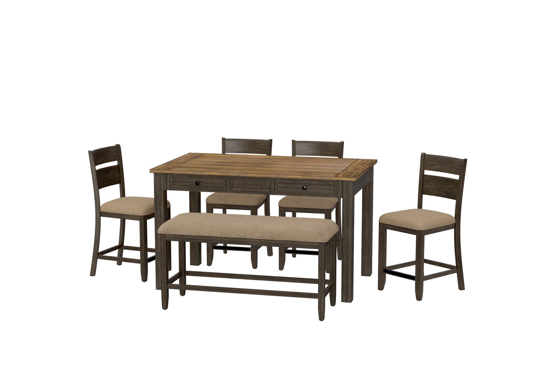 6 piece gathering height table set image 1