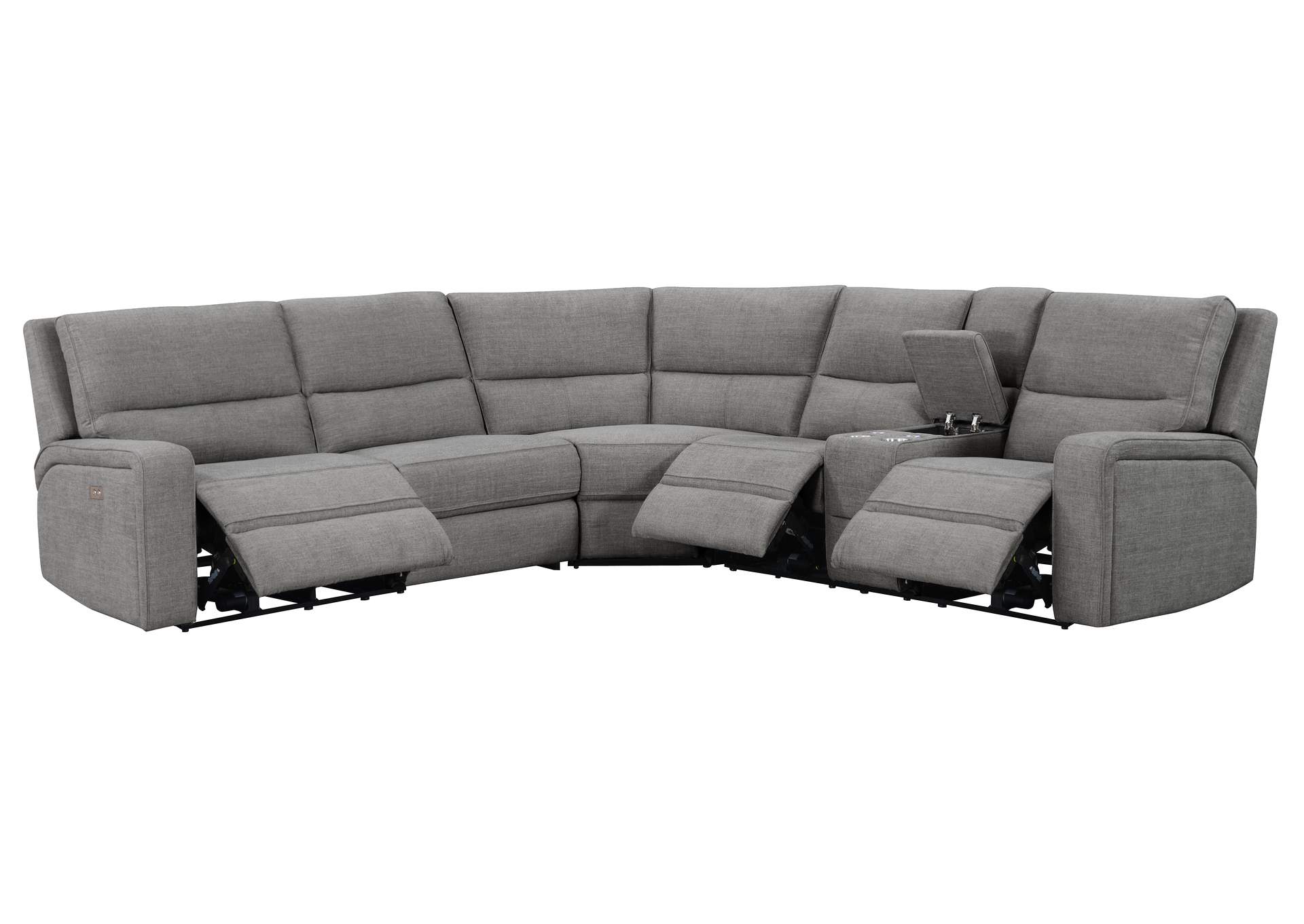 power 3-seat reclining sectional image 1