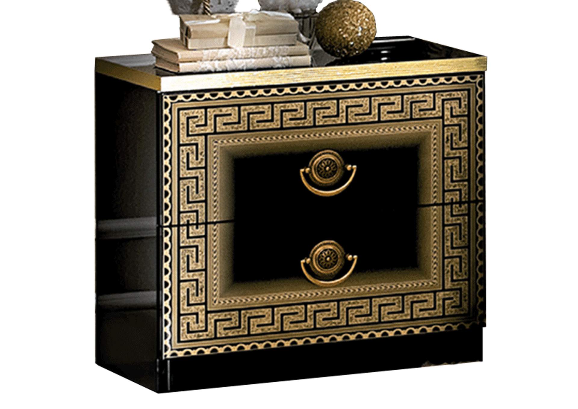 Aida Black with Gold Nightstand image 1