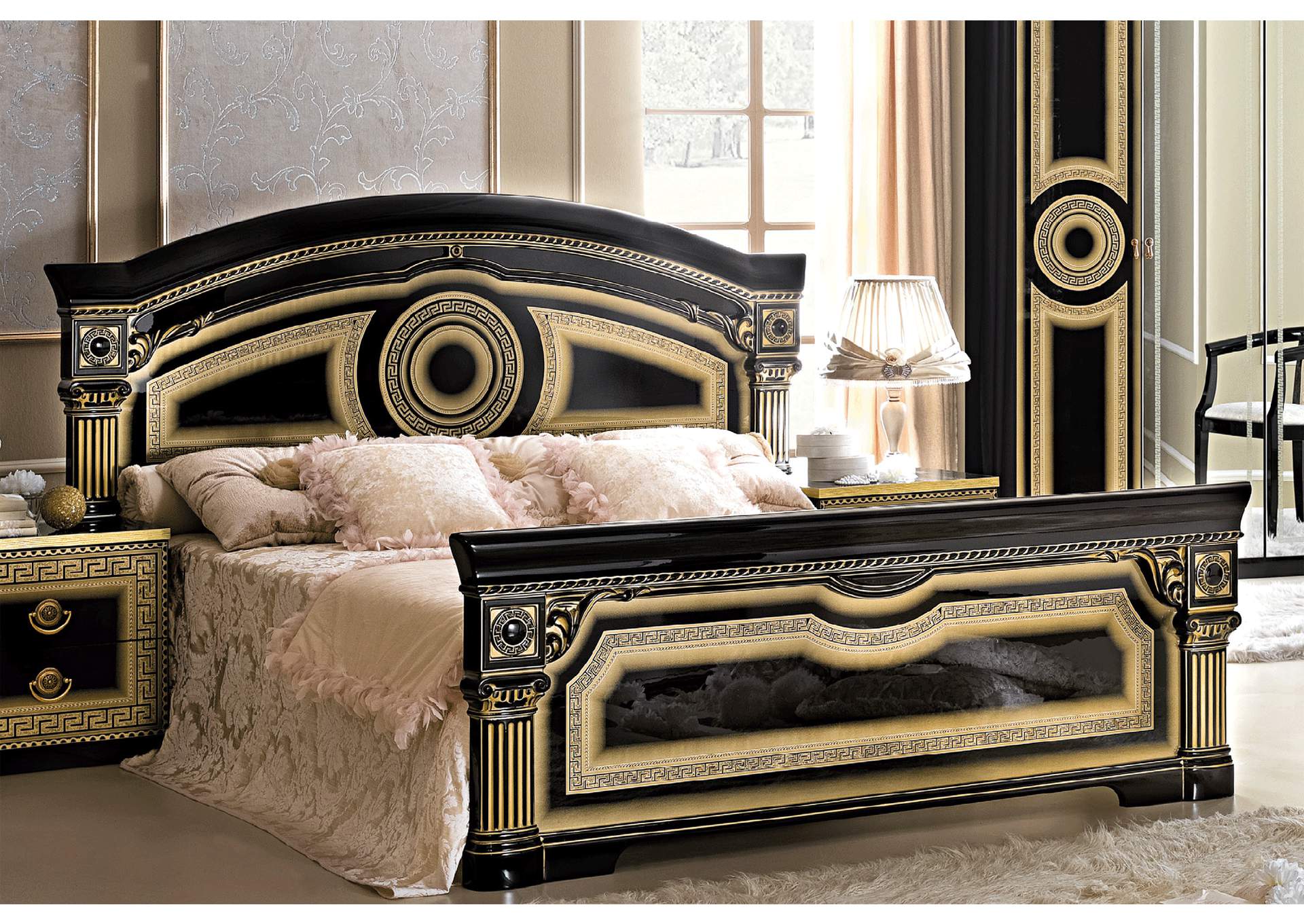 Aida Black with Gold King Bed image 1