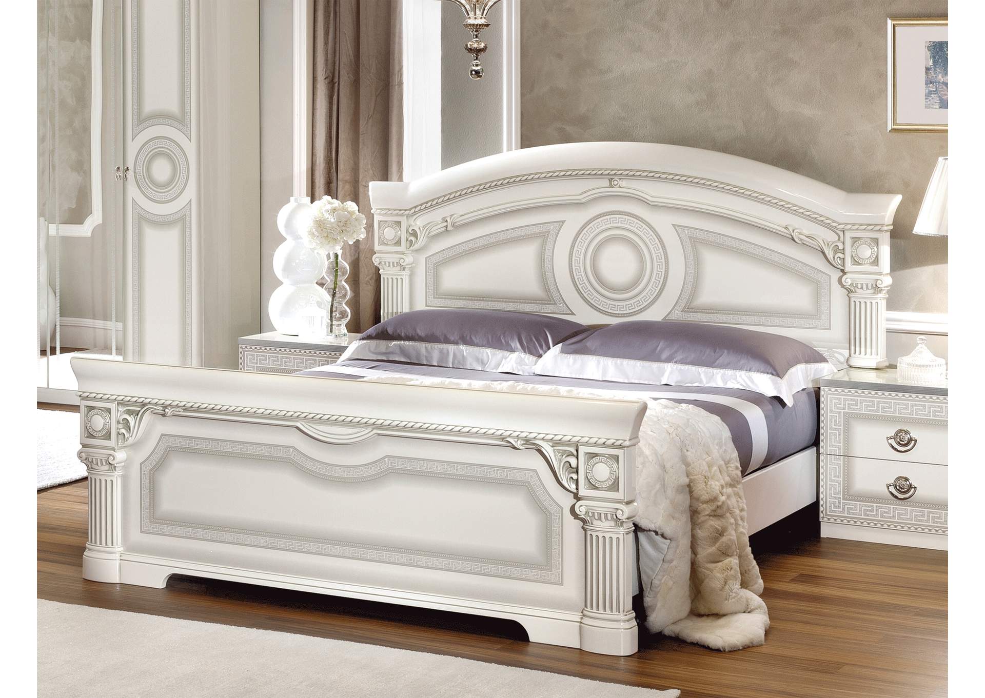 Aida White with Silver King Bed image 1