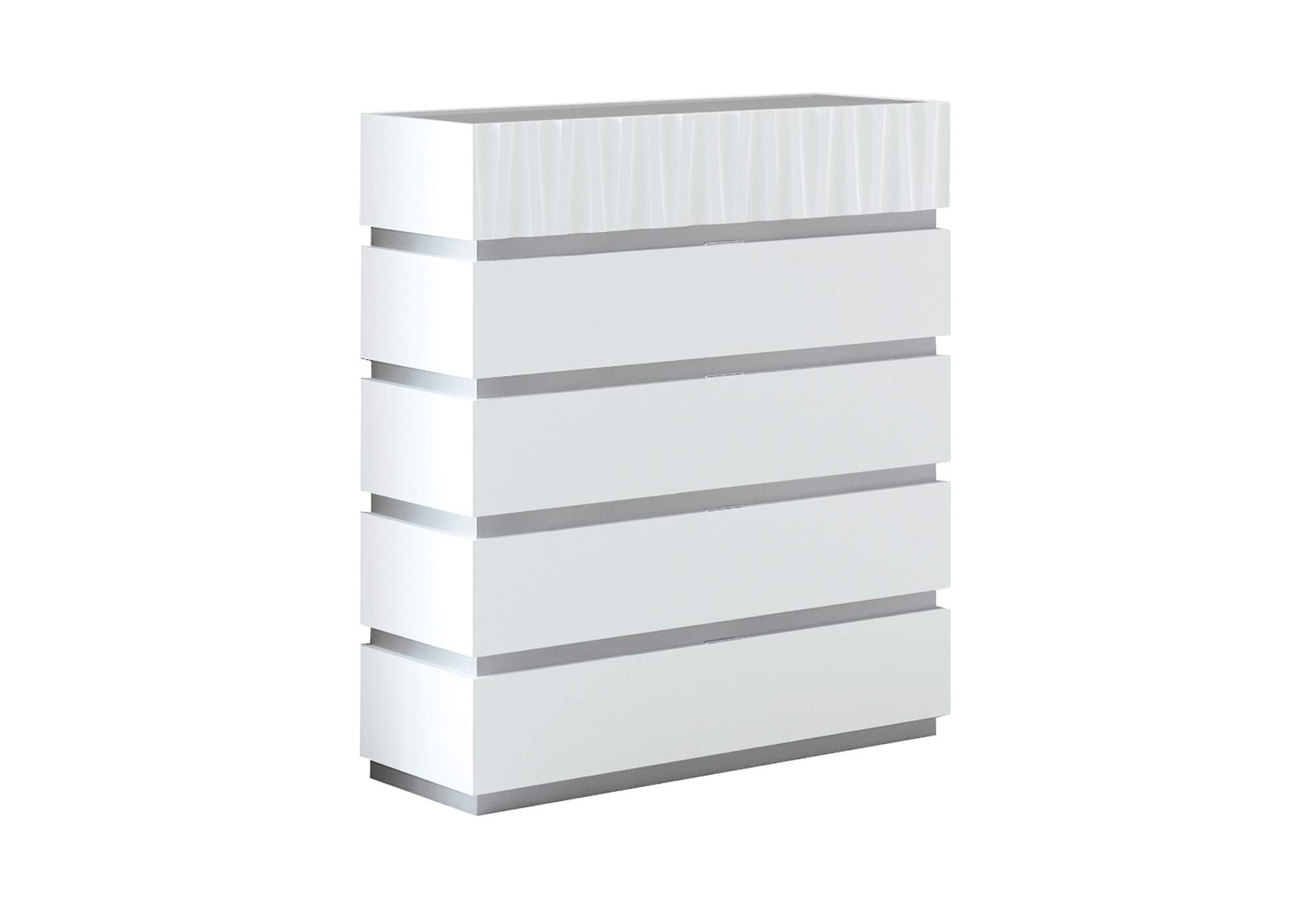 Marina White 5-drawer Chest image 1