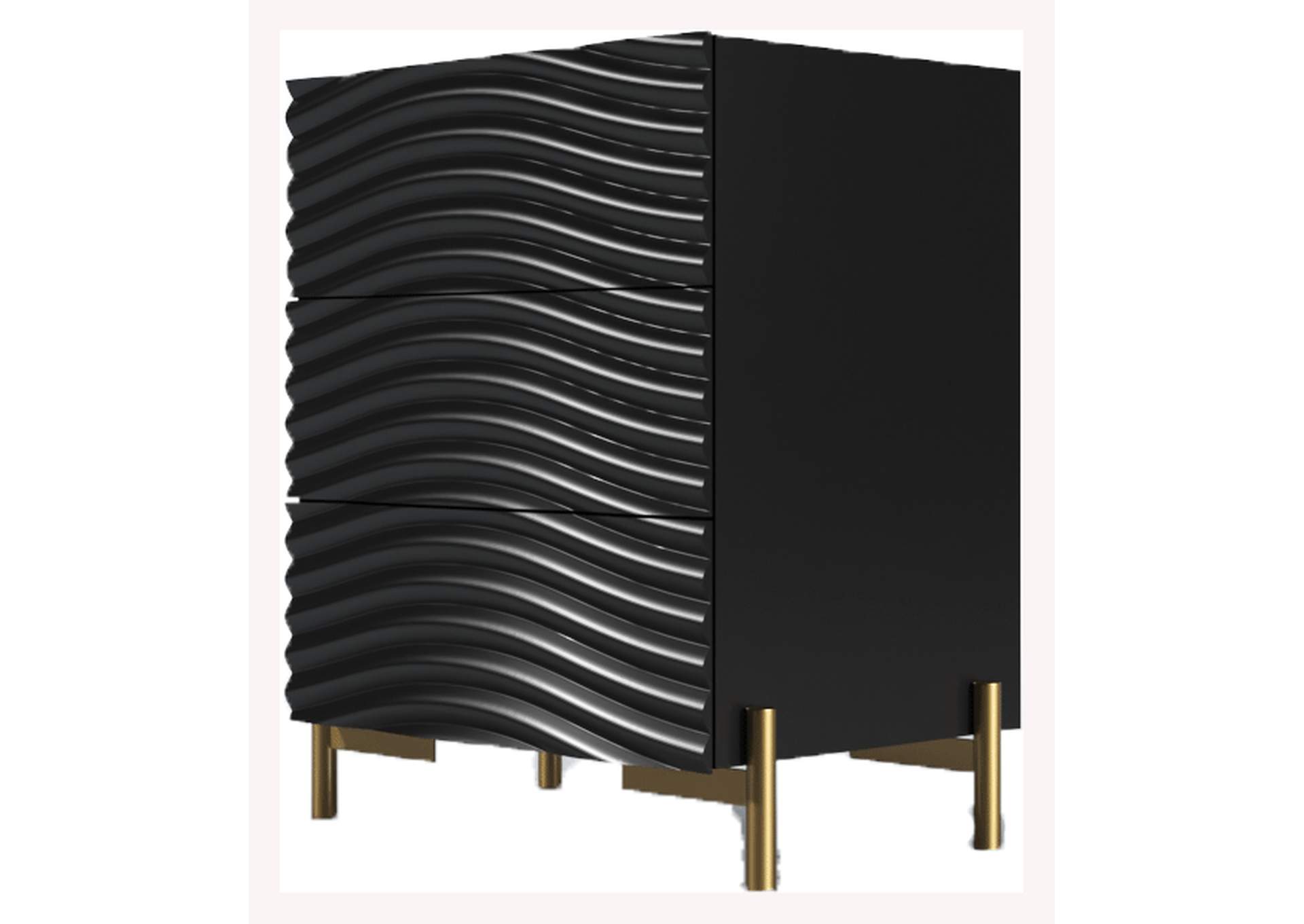 Wave Nightstand Dark Grey image 1