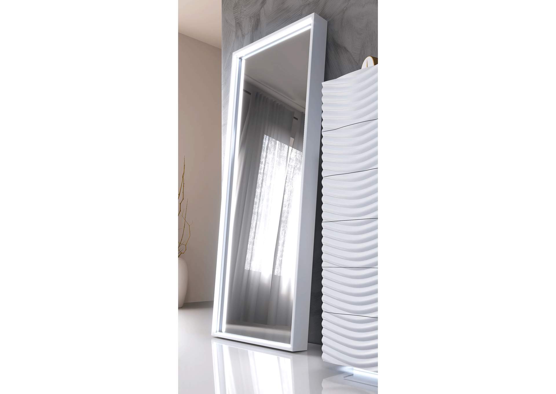 Wave Mirror for Dd White image 1