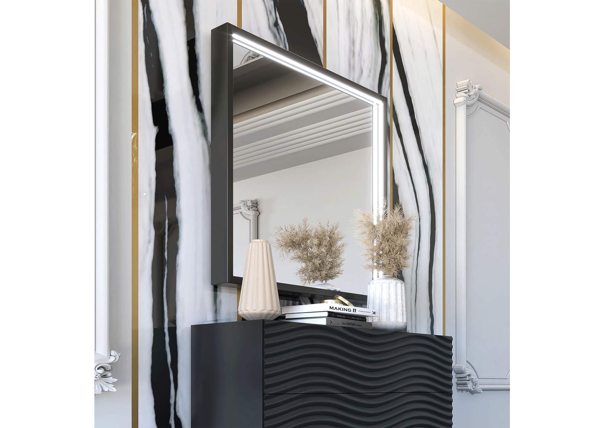 Wave Mirror for Sd Dark Grey image 1