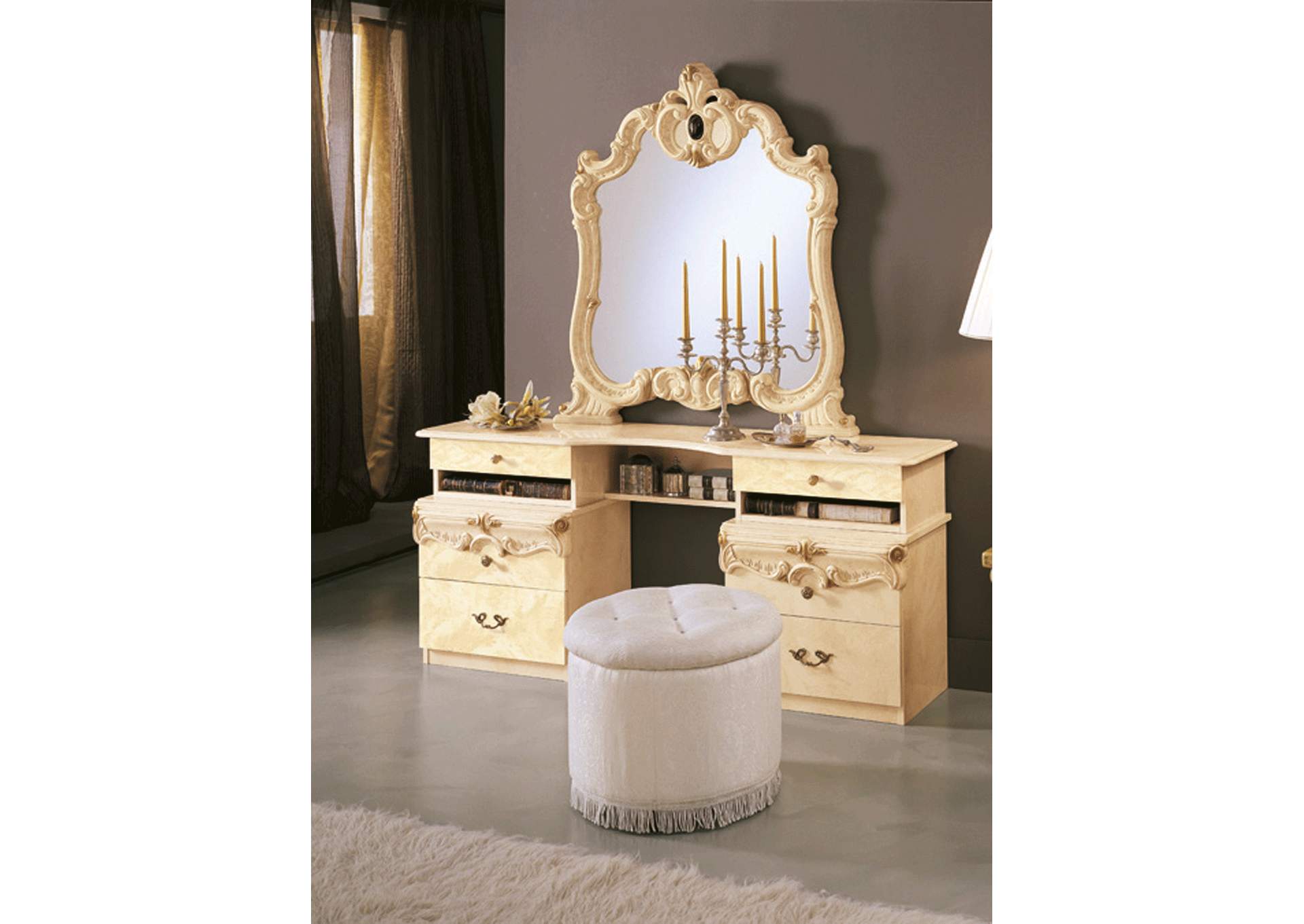 Barocco Vanity Dresser Ivory image 1