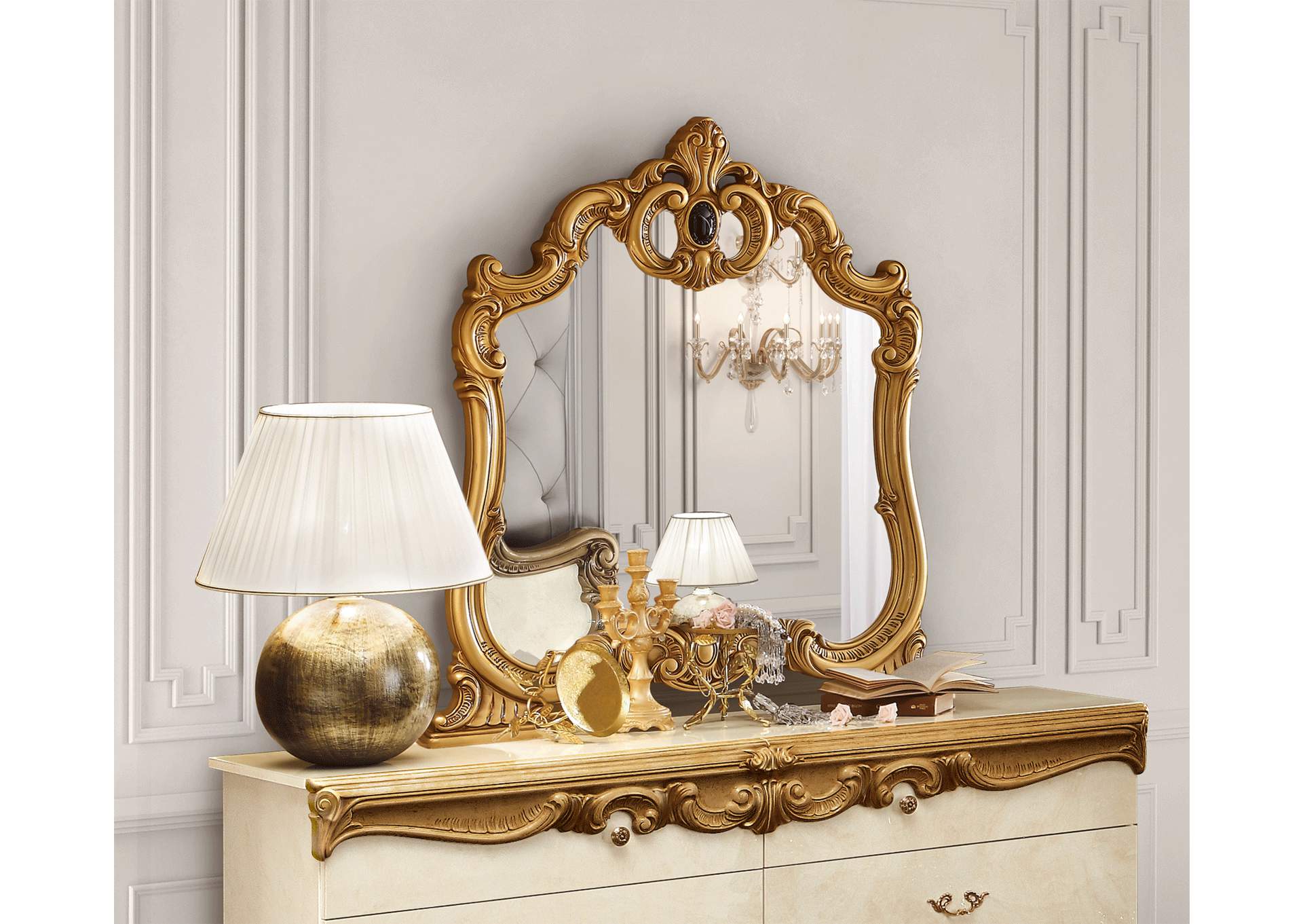 Barocco Ivory - Gold Mirror image 1
