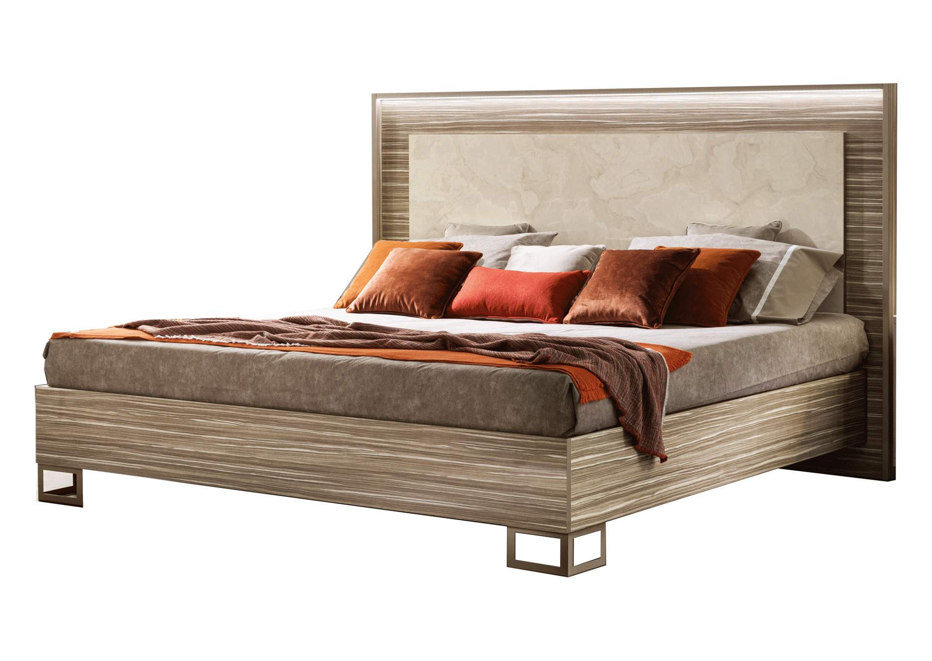 Luce Queen Size Bed with Wooden Headboard image 1