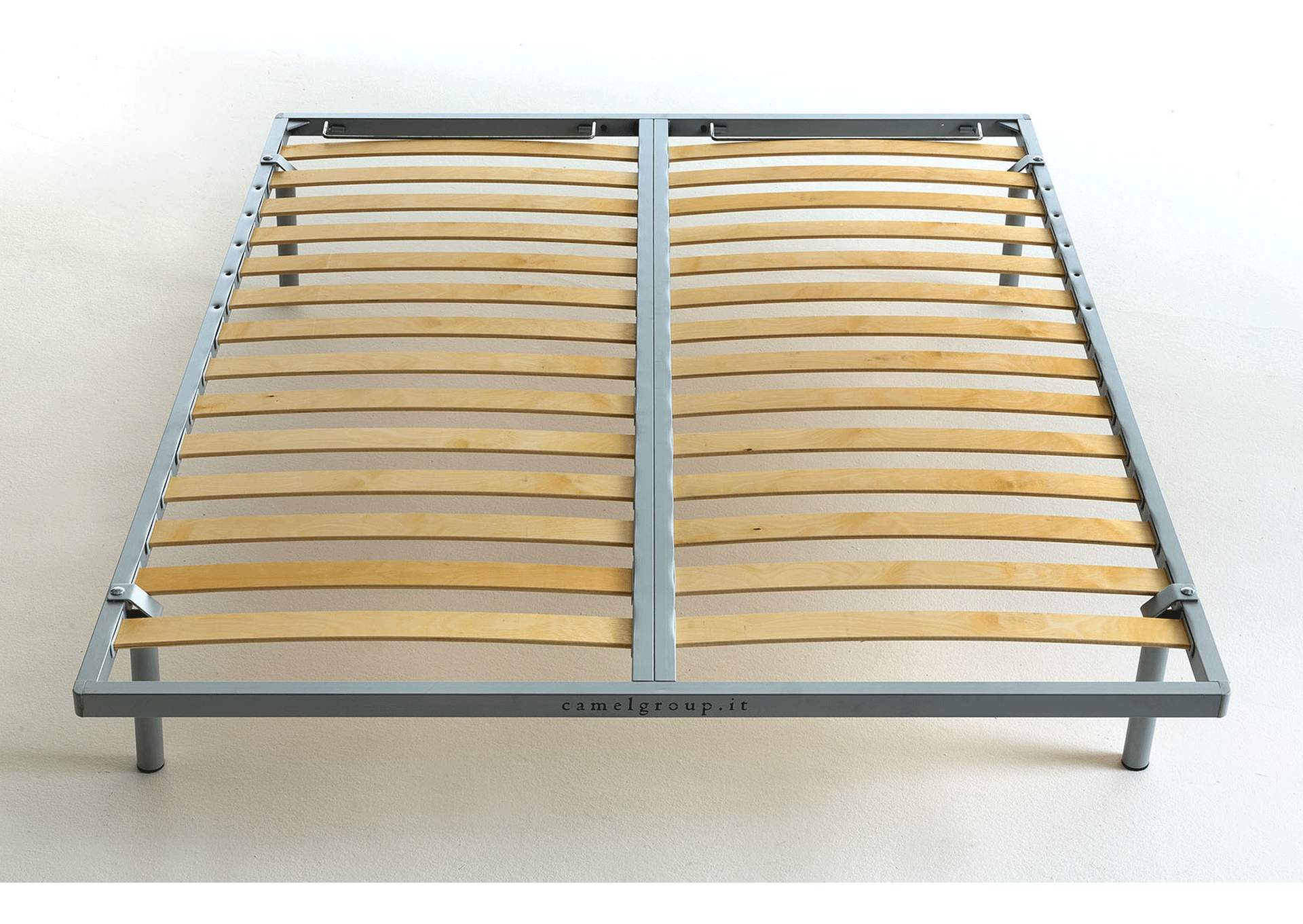 Wooden Slats Queen Frame Size Camel Bent with Legs image 1