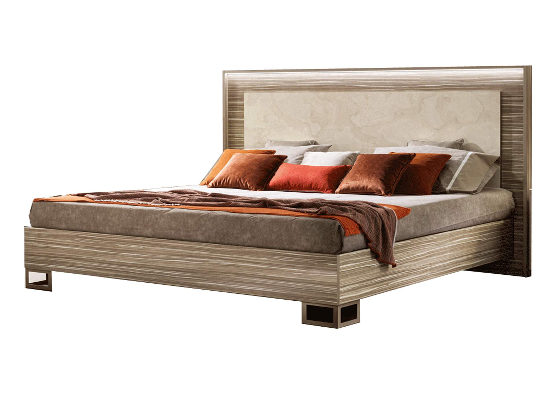 Luce King Size Bed with Wooden Headboard image 1