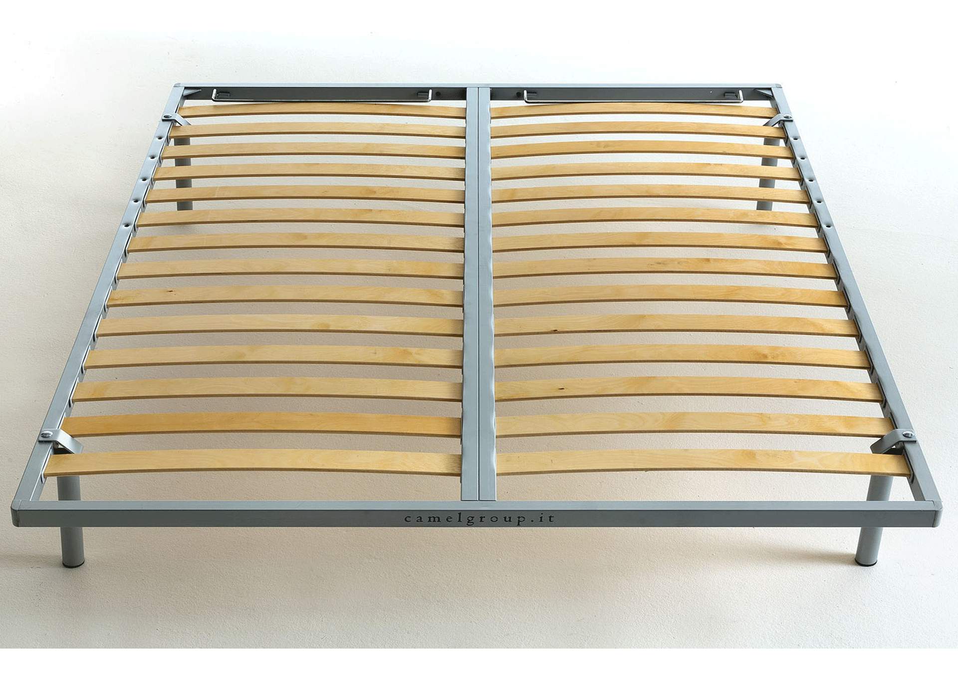 Wooden Slats Frame King Camel Bent with Legs image 1