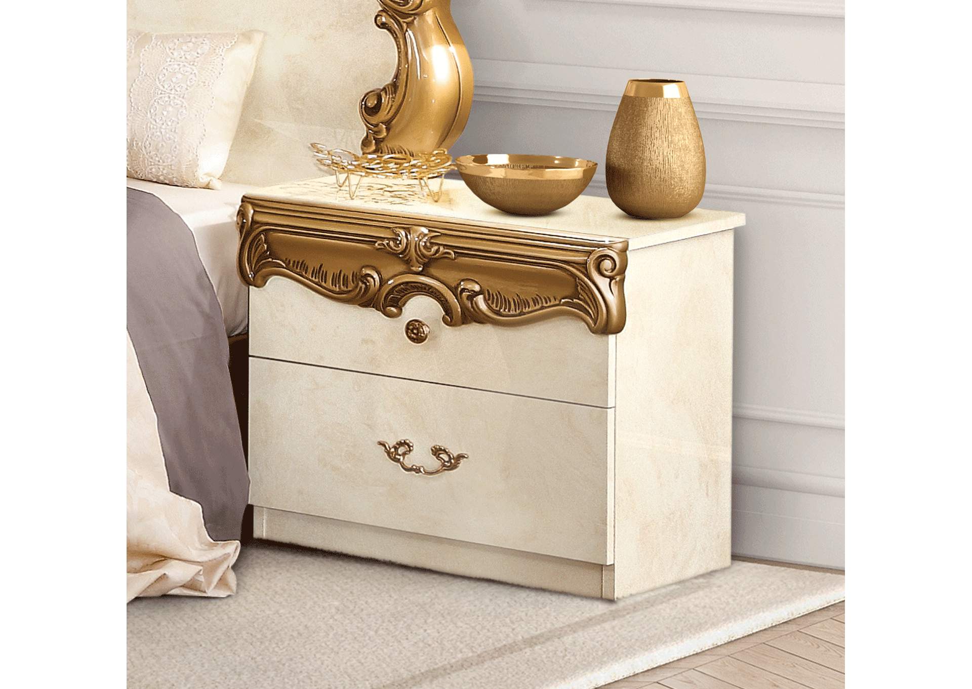 Barocco Ivory - Gold Nightstand image 1