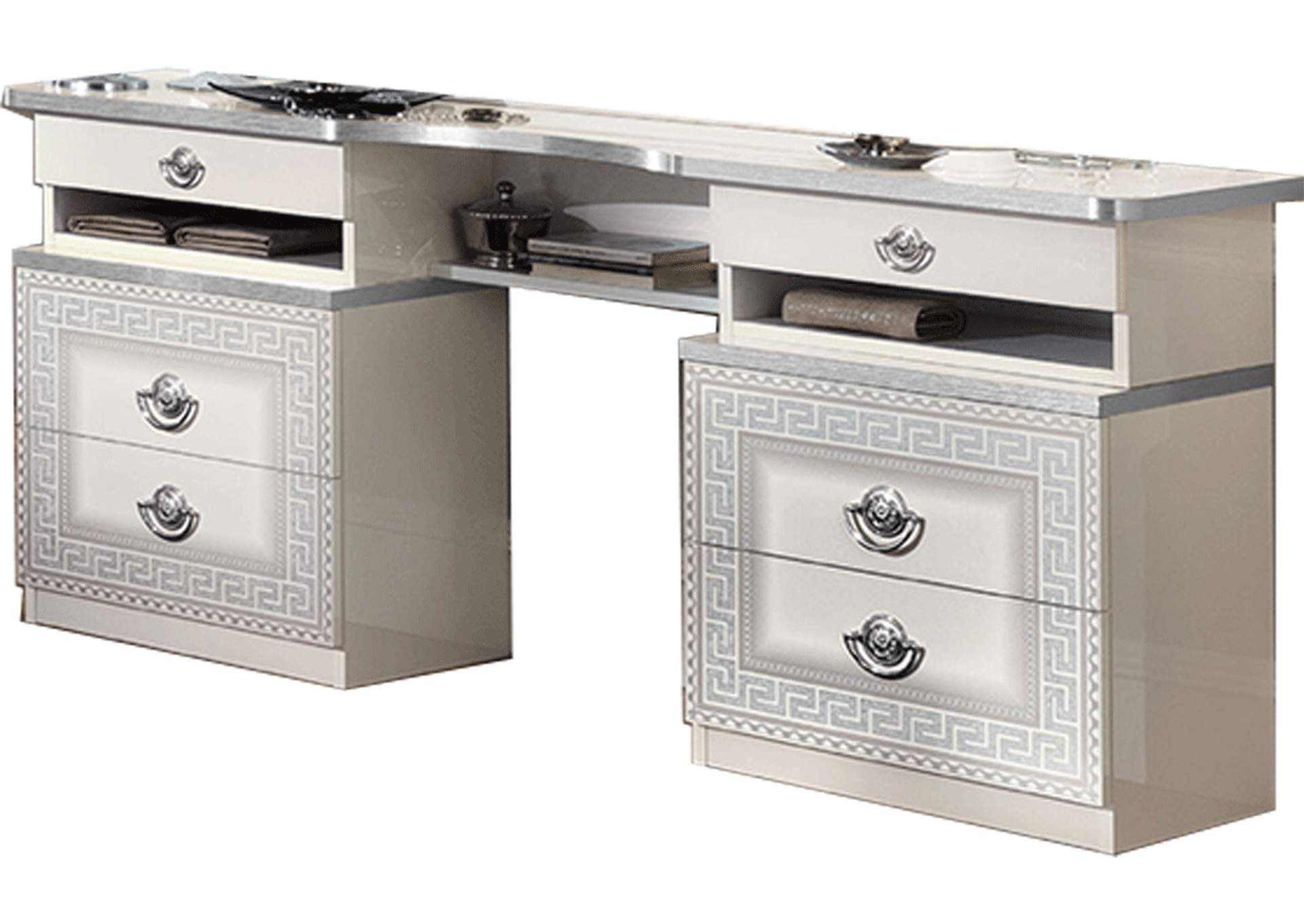 Aida Withe with Silver Vanity Dresser image 1