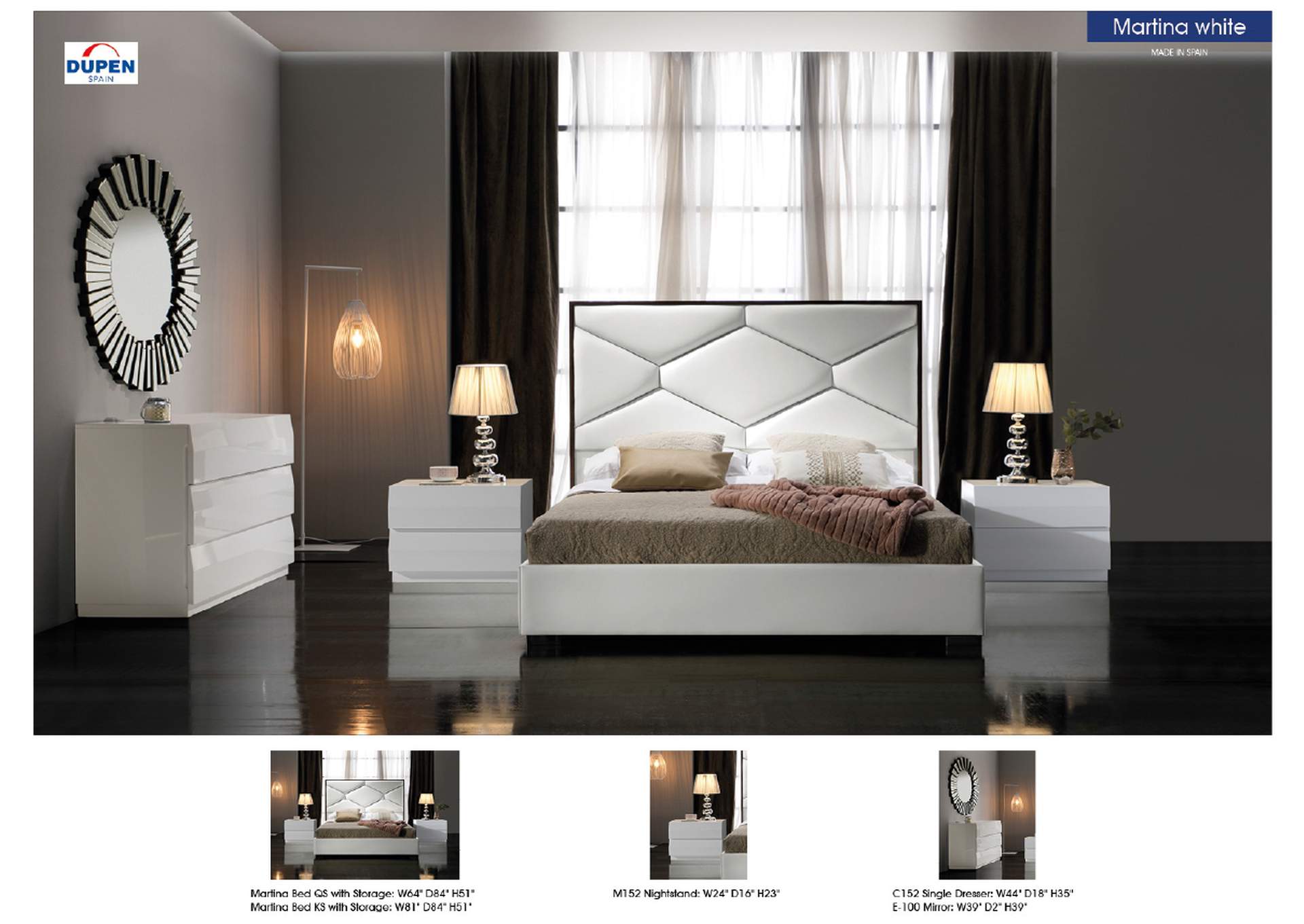 Martina Storage Bed White SET image 6