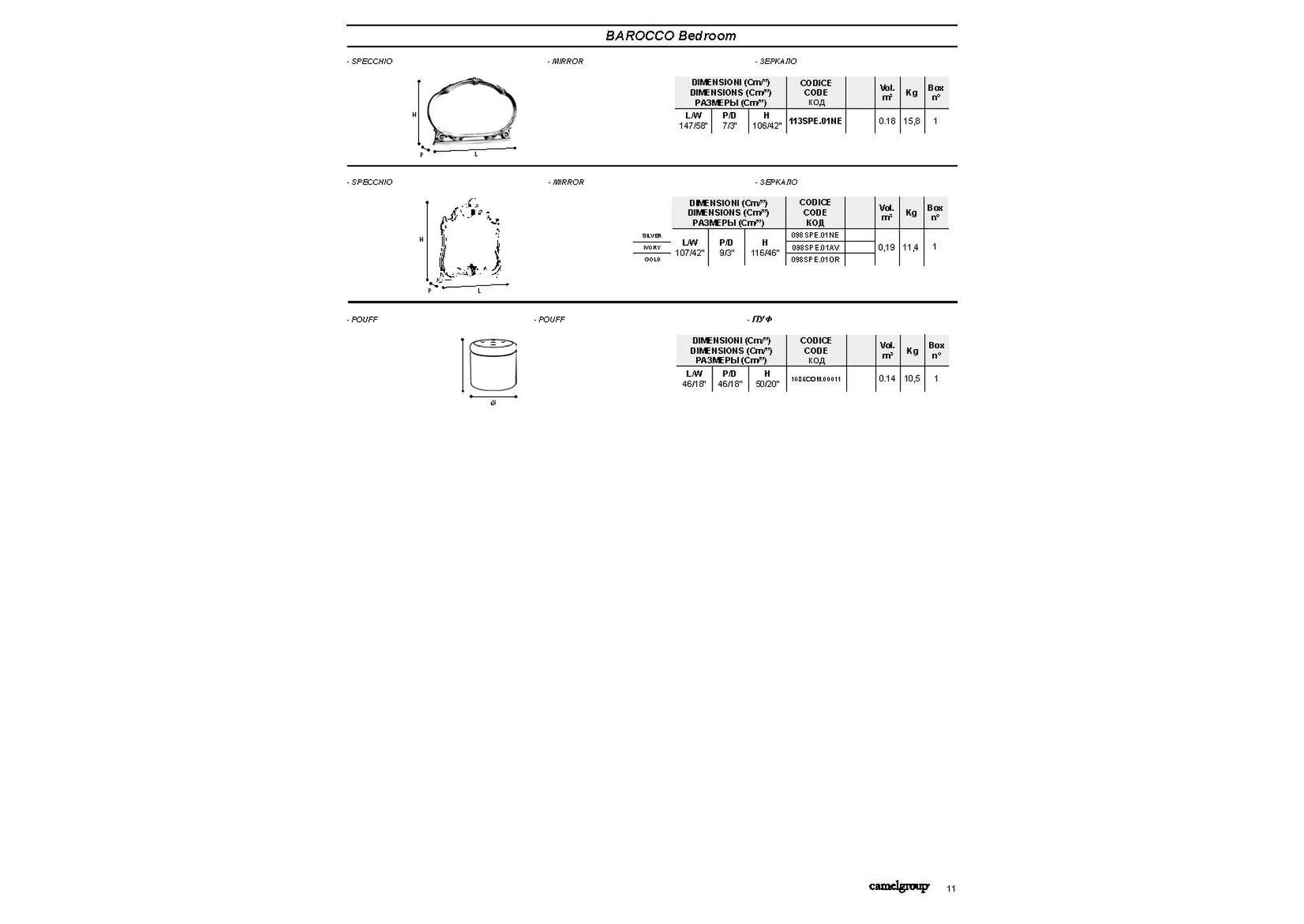 Barocco Ivory with Gold Bedroom SET image 11