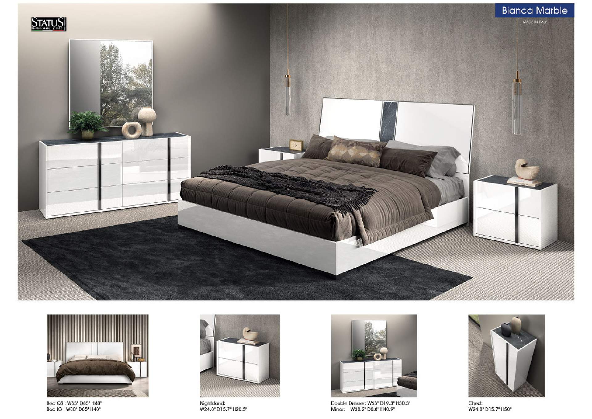 Bianca Marble Bed SET image 3