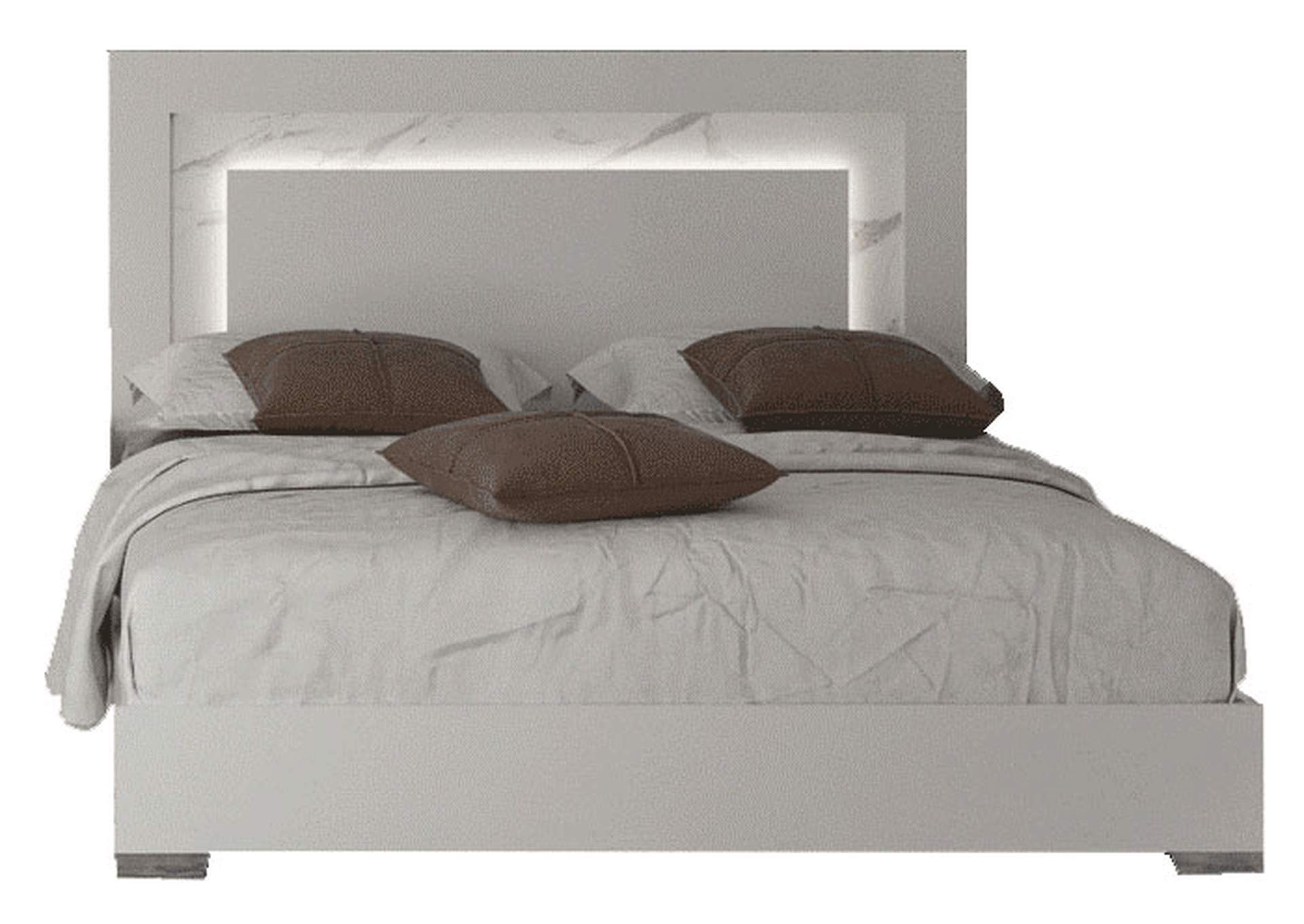 Carrara Bed White with Light SET image 1