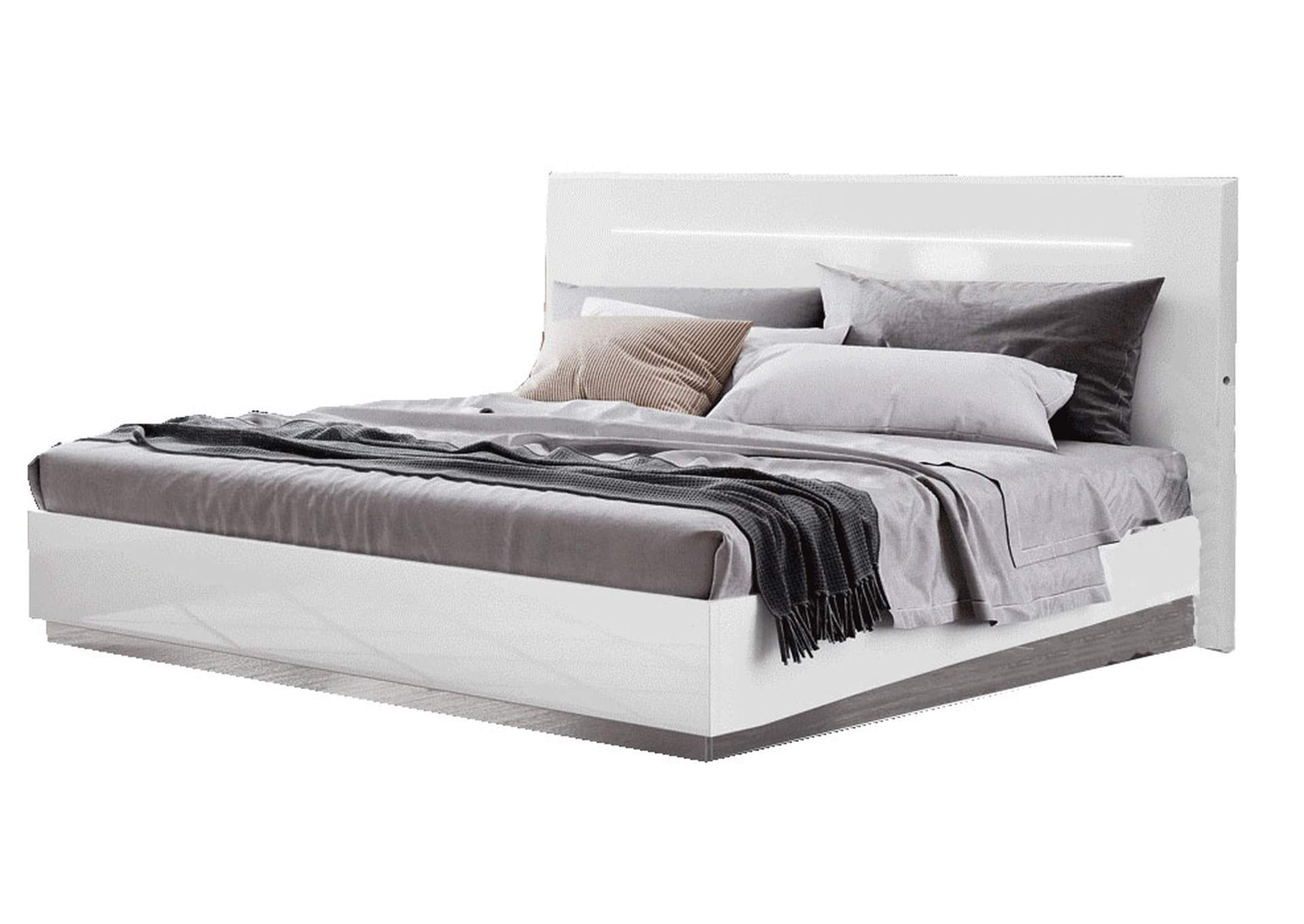 Onda Legno White Bed with Led Lights SET image 1