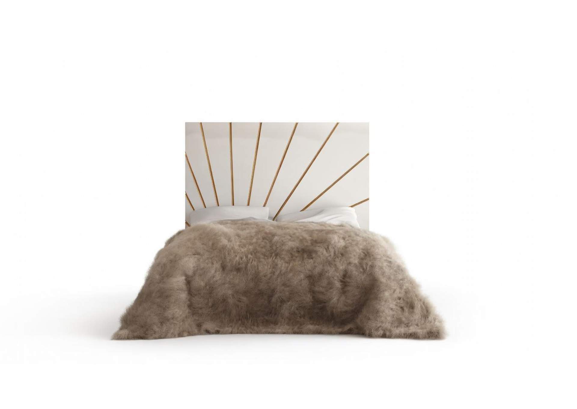 Oro White Queen Size Bed image 1