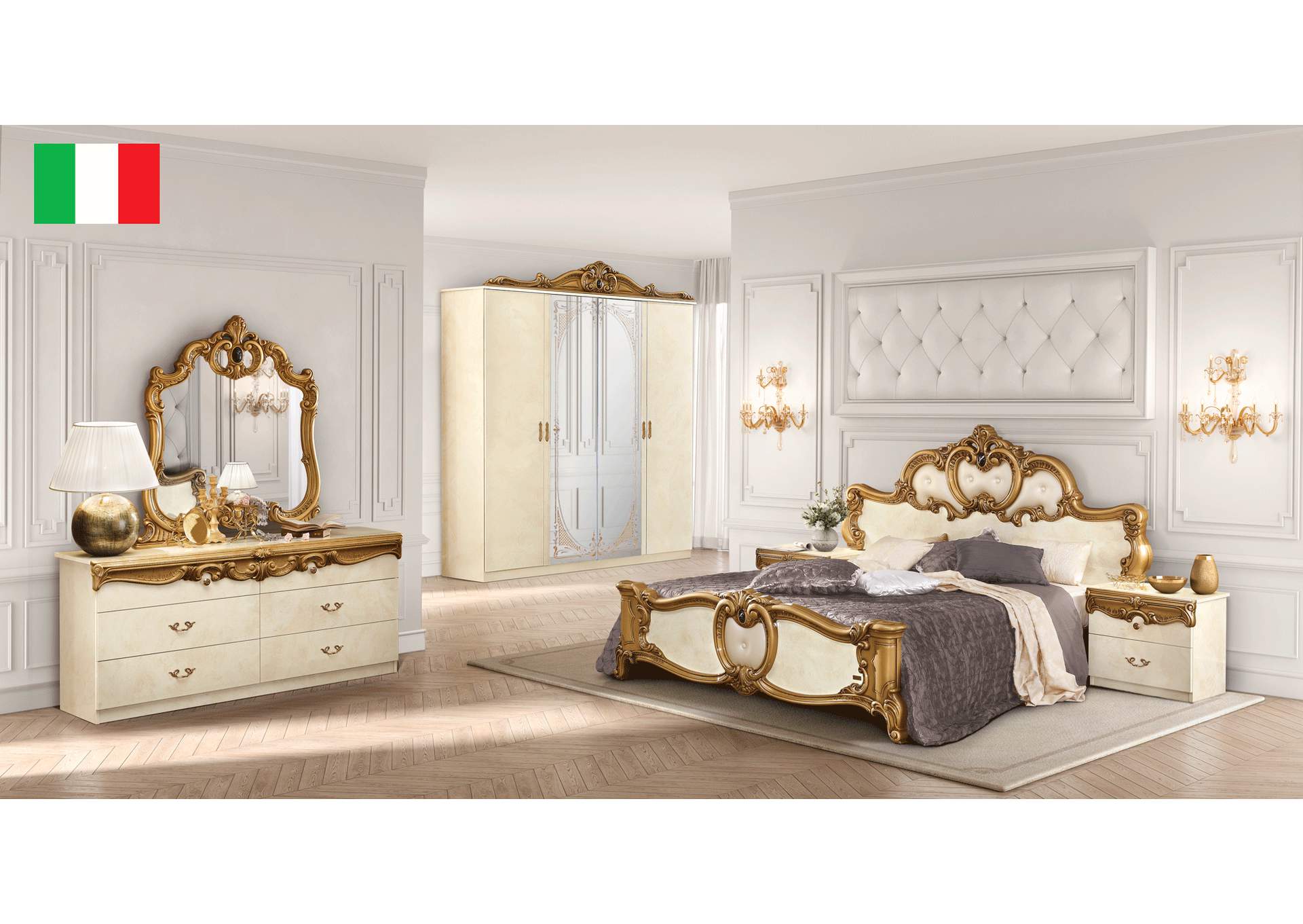 Barocco Ivory with Gold Bedroom SET image 1
