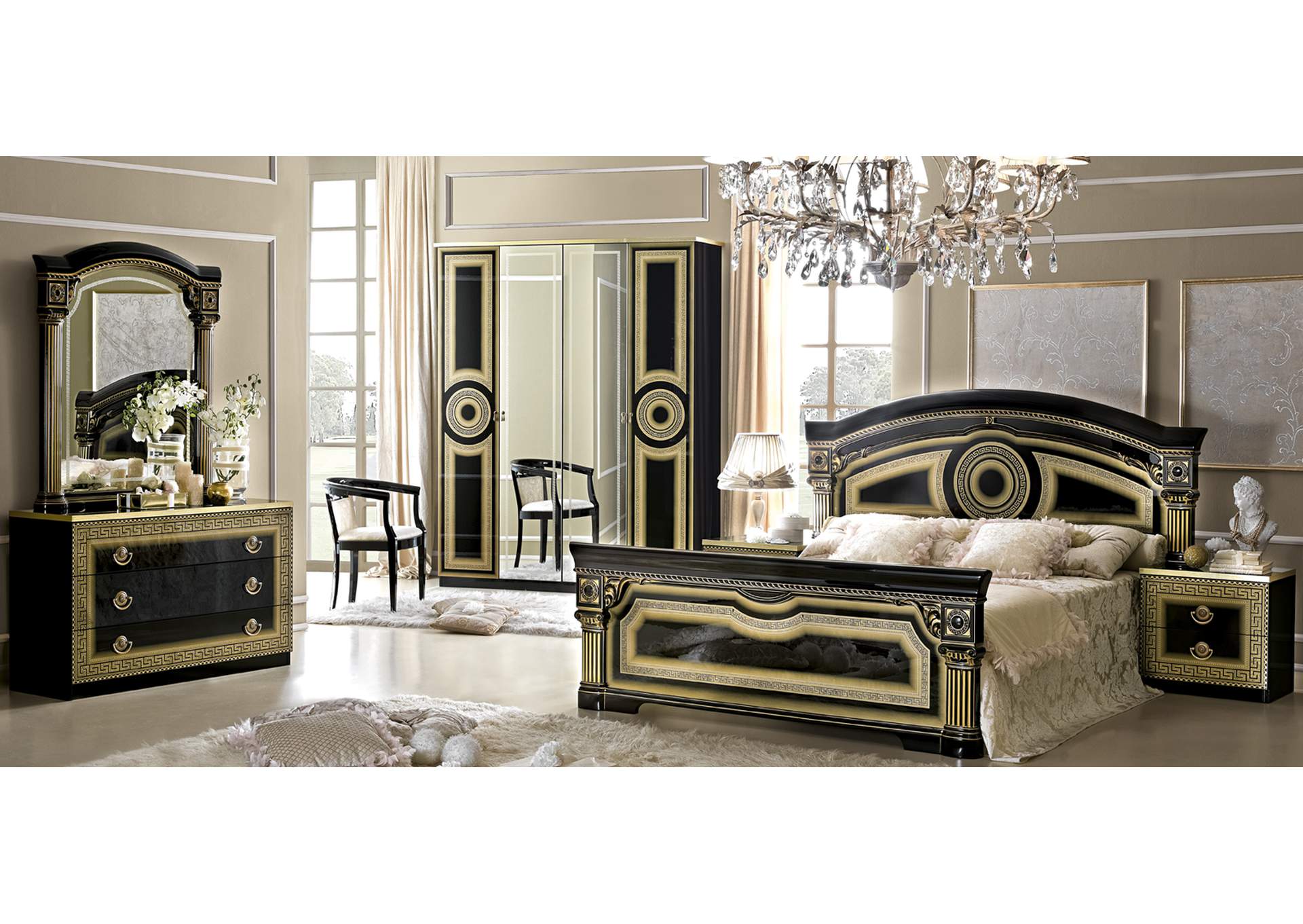 Aida Bedroom Black with Gold, Camel Group Italy SET image 8