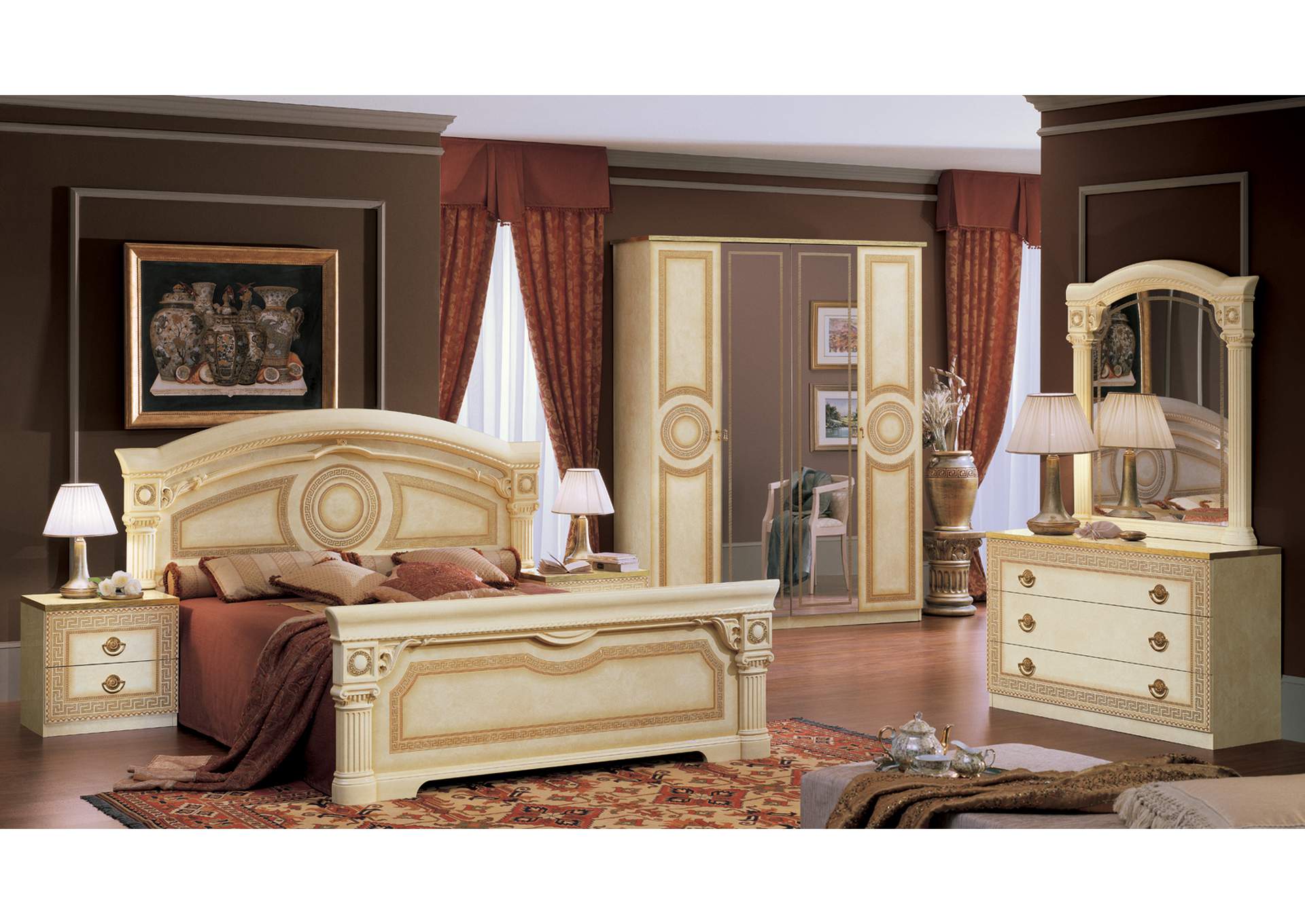 Aida Ivory Bedroom with Gold, Camel Group Italy SET image 9