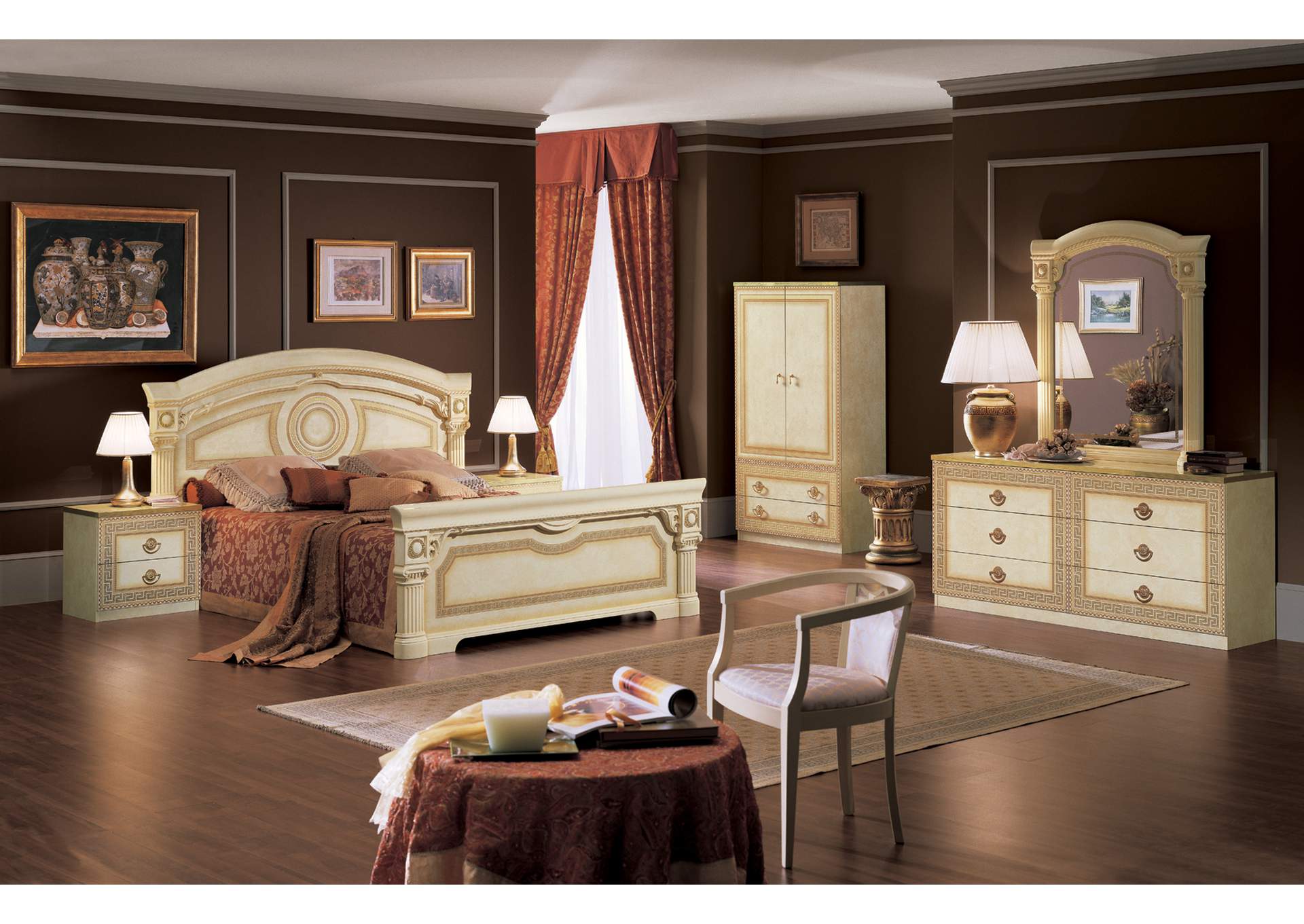 Aida Ivory Bedroom with Gold, Camel Group Italy SET image 6