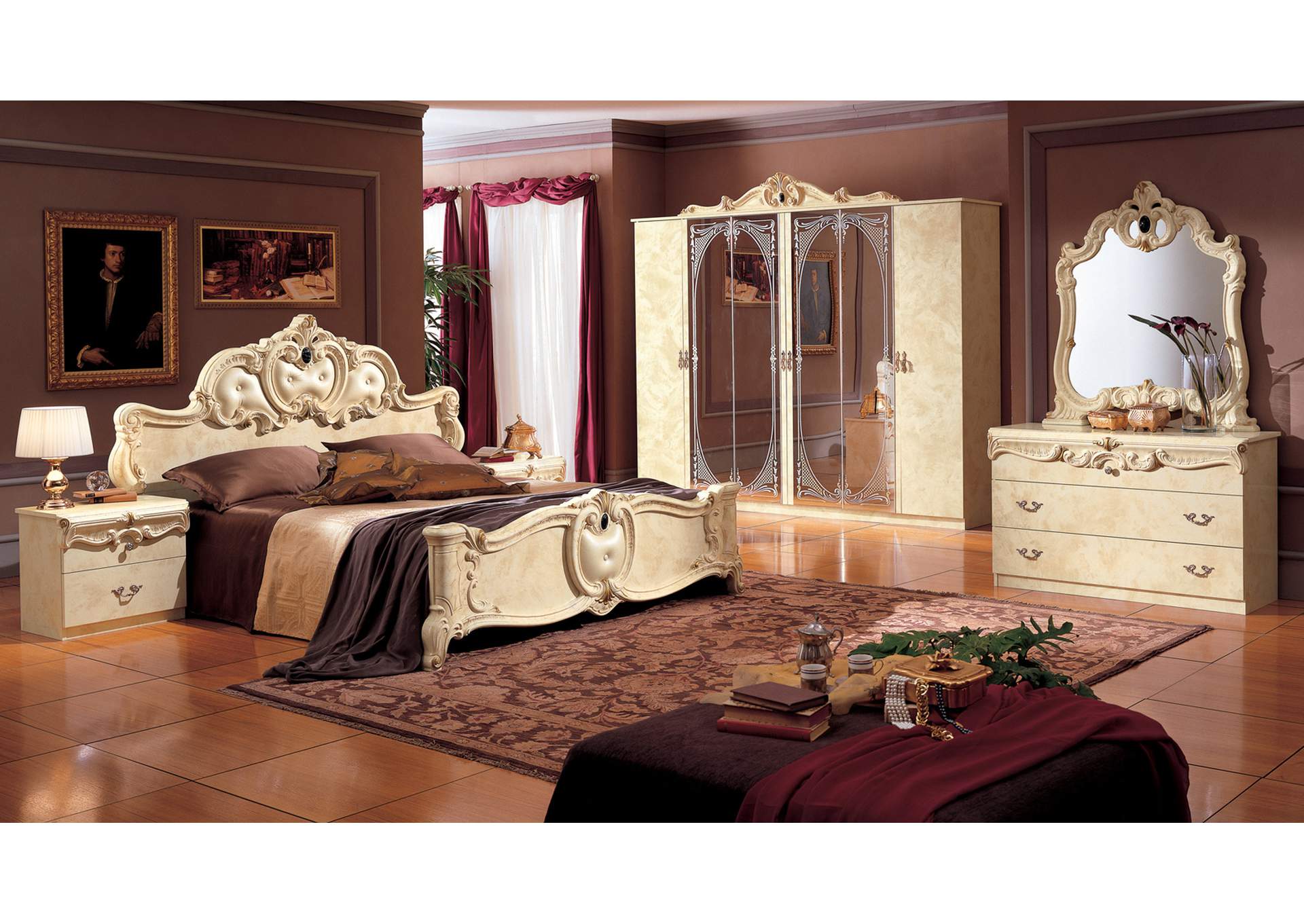 Barocco Ivory Bedroom SET image 11